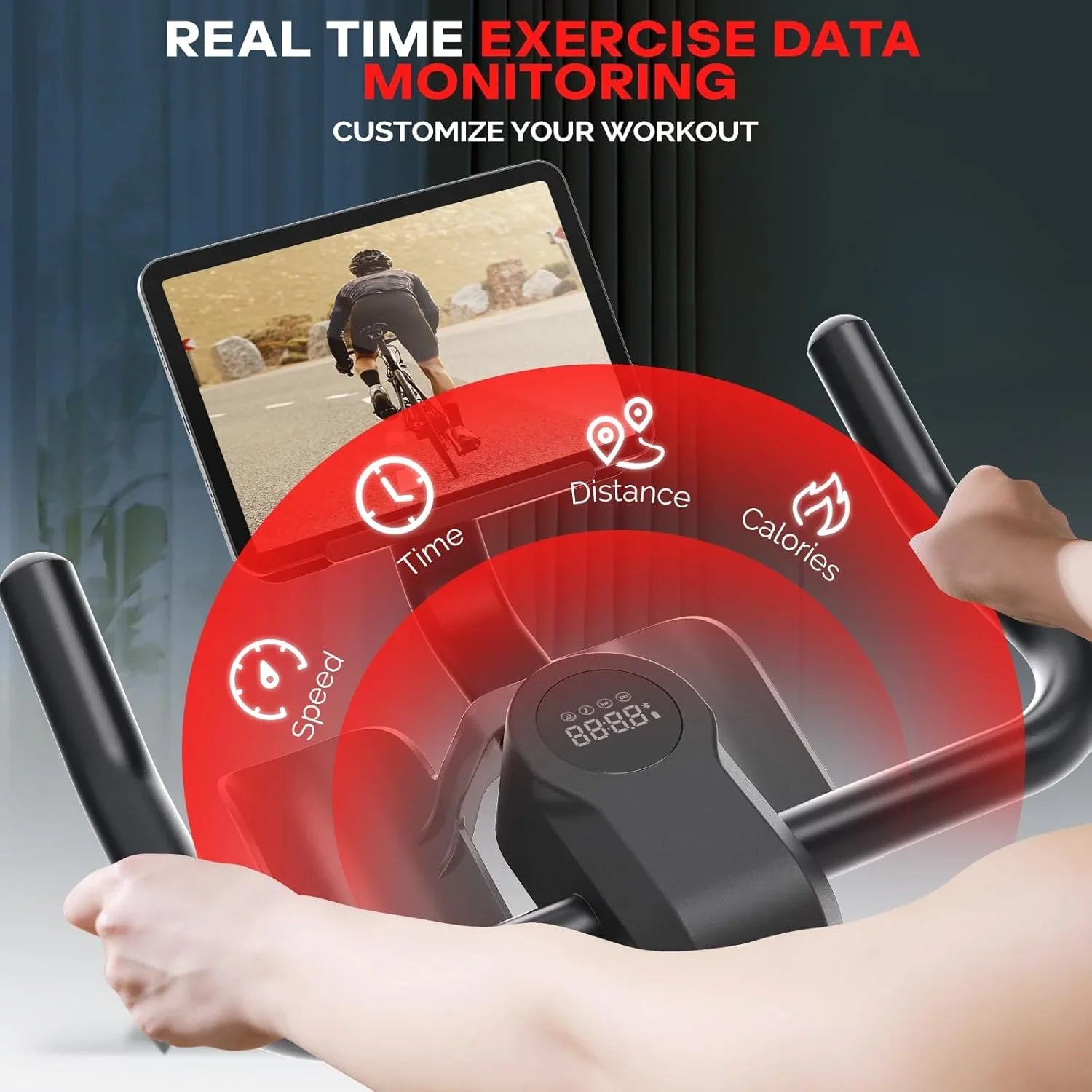 Vélo d'appartement Sperax, vélos stationnaires pour la maison, vélo d'intérieur, vélo de spinning avec siège confortable et écran LED