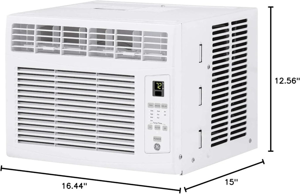 Climatiseur de fenêtre GE, 5 000 BTU pour petites pièces jusqu'à 150 pi² avec ventilateur réglable manuellement et réglages de refroidissement