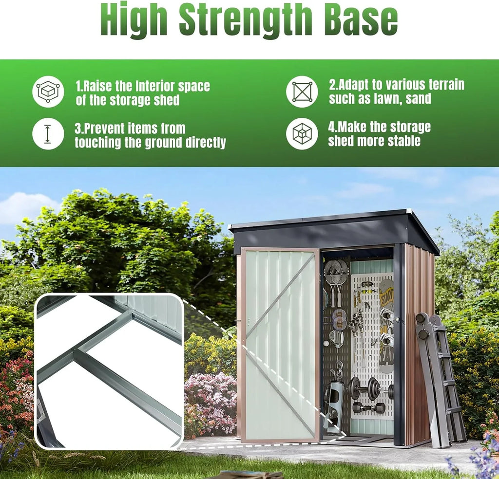 Abri de jardin extérieur Aoxun 6,2 x 4 pieds, abri de jardin en métal avec porte verrouillable et toit en pente, abri à outils, abri à vélos