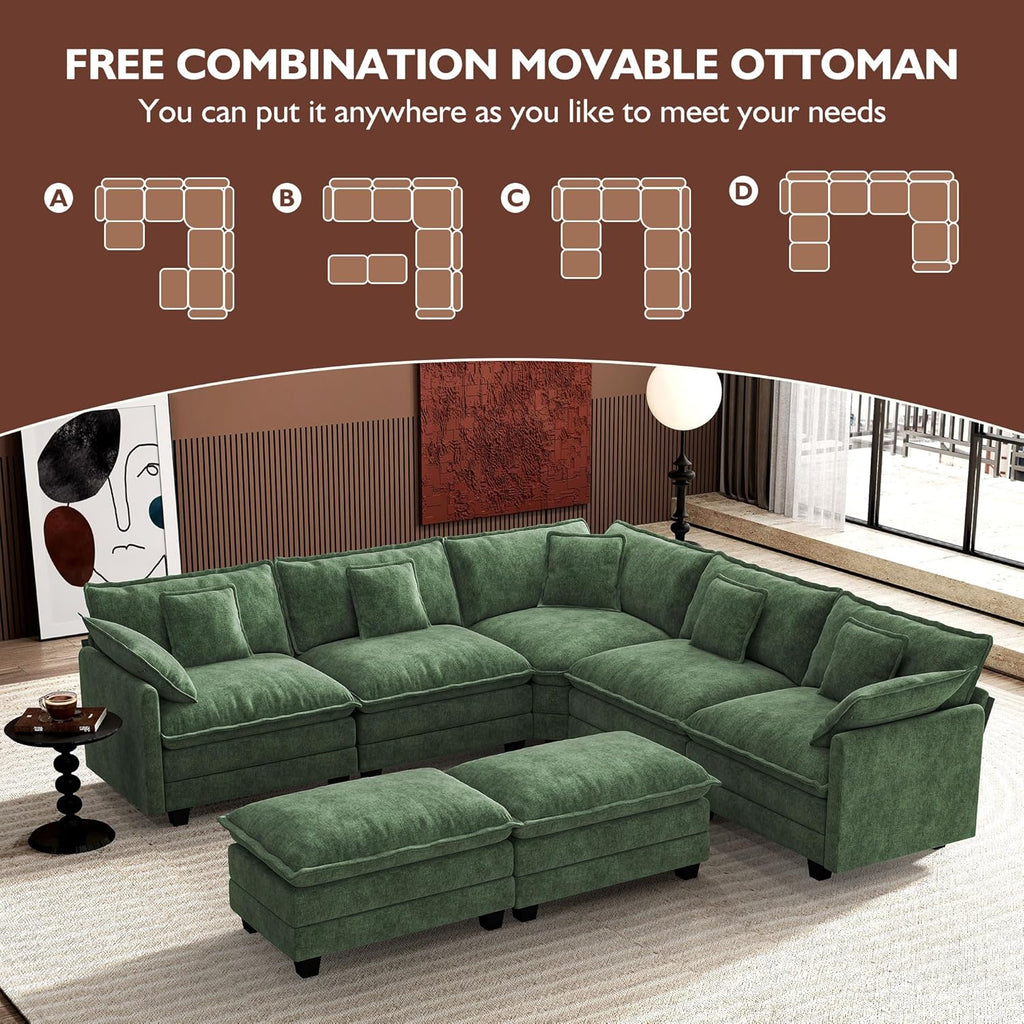 Canapé modulaire moderne en forme de U de 146 pouces d'ihanherry