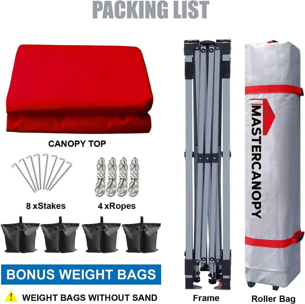 Tente pop-up robuste avec sac à roulettes (10 x 10, noir)