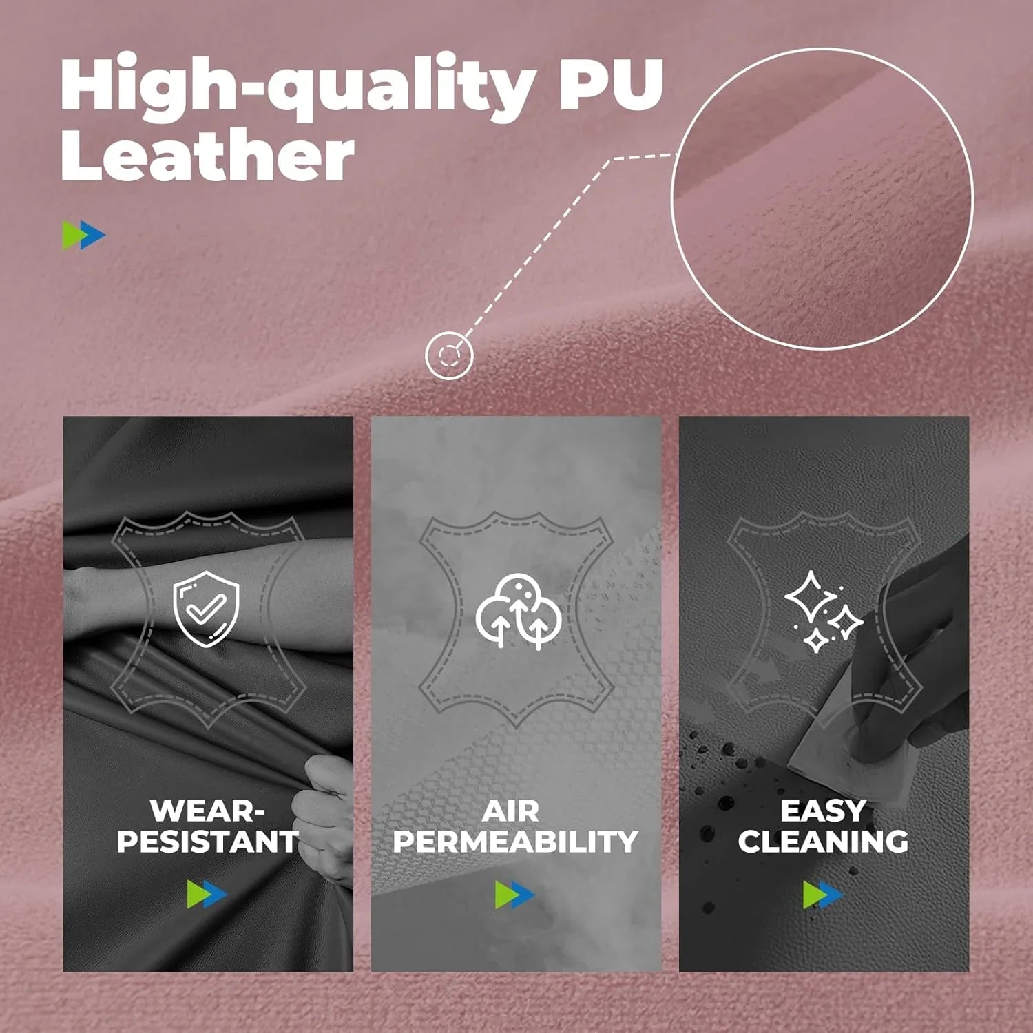 Grande chaise de bureau à dossier haut, chaise de jeu en cuir à dossier haut avec repose-pieds