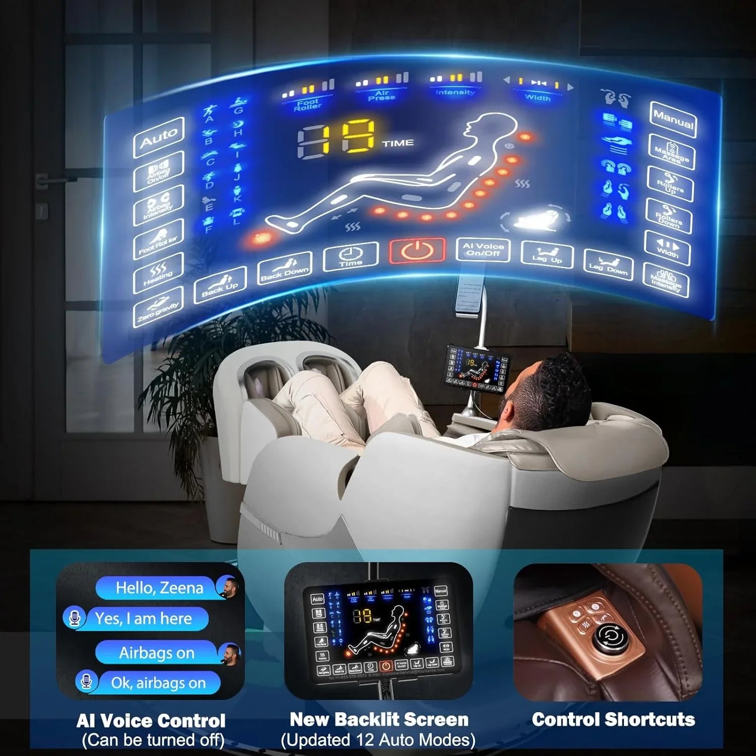 Fauteuil de massage complet 2025, fauteuil de massage Shiatsu Zero Gravity SL Track