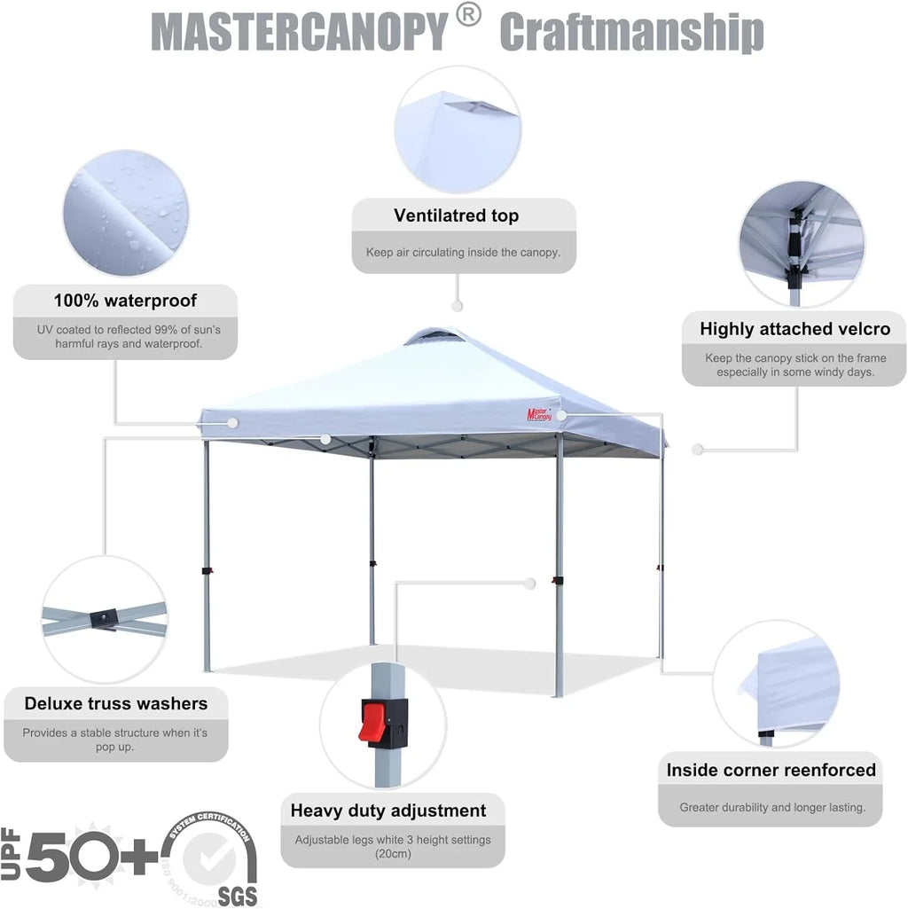 Tente pop-up robuste avec sac à roulettes (10 x 10, noir)