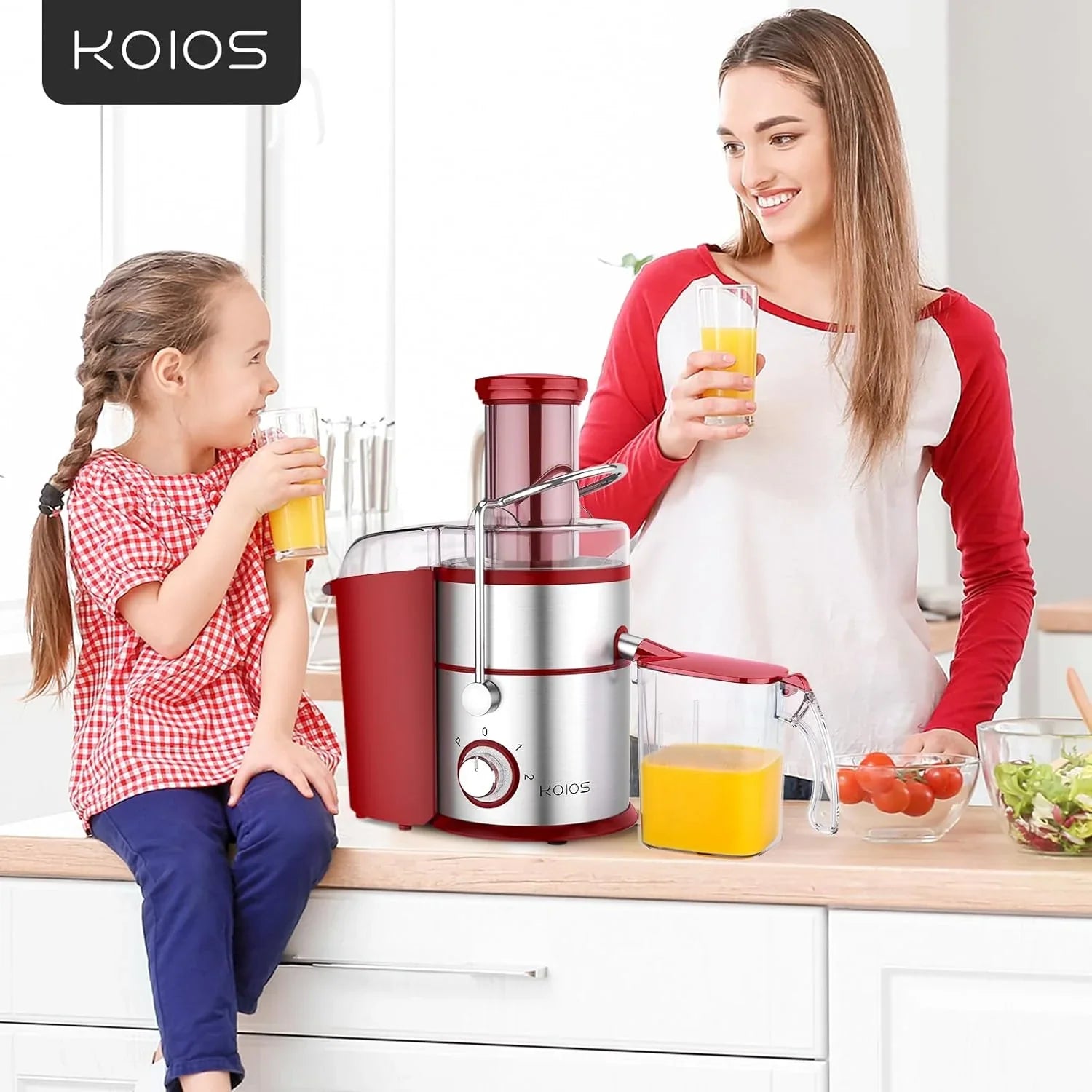 Centrifugeuse KOIOS 1 300 W avec goulotte d'alimentation extra large de 7,6 cm et filtre en titane