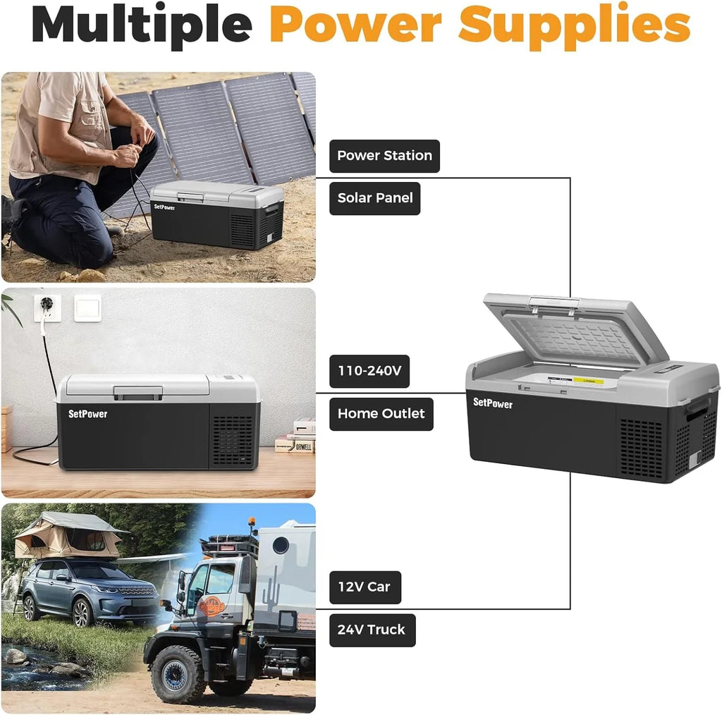 Réfrigérateur portable 12 V 21 litres, autonomie de 50 heures, glacière électrique pour voiture