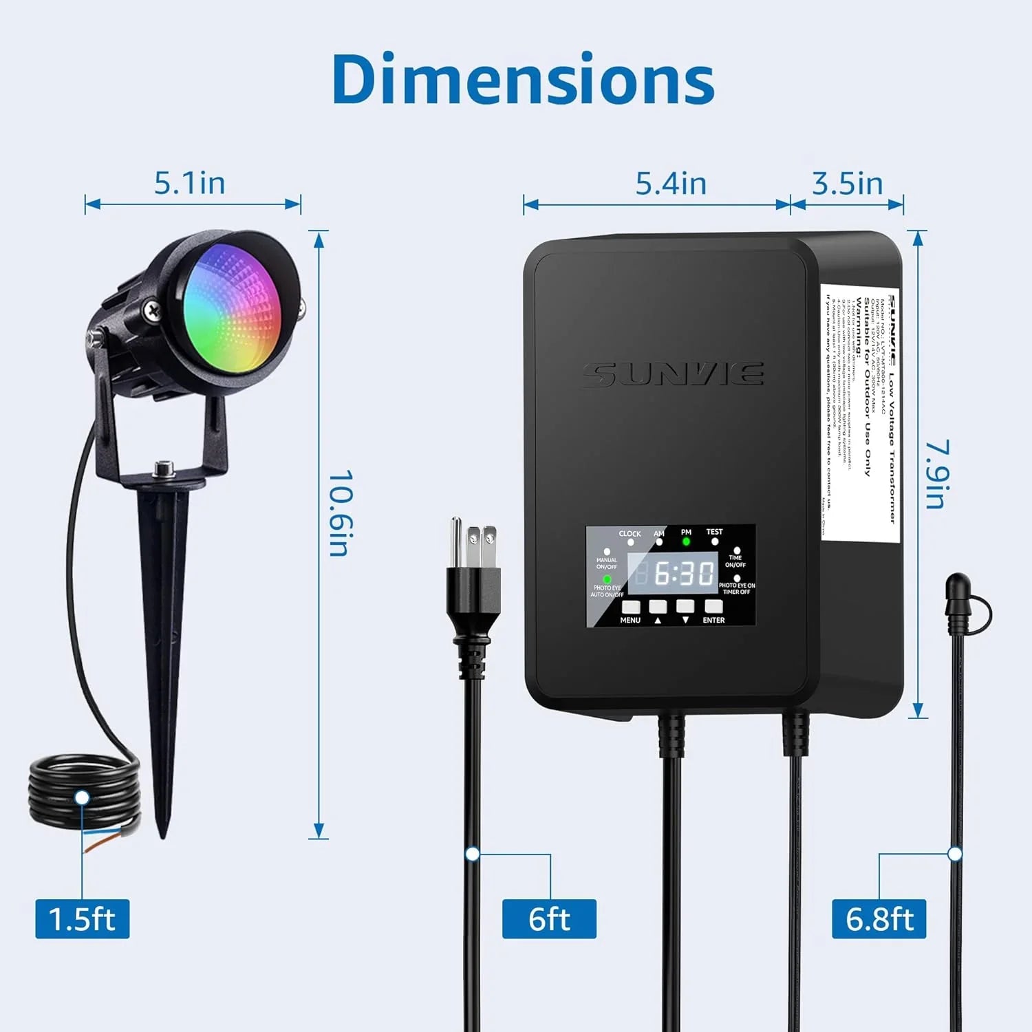 Kit d'éclairage paysager à LED, lumières de paysage imperméables à changement de couleur