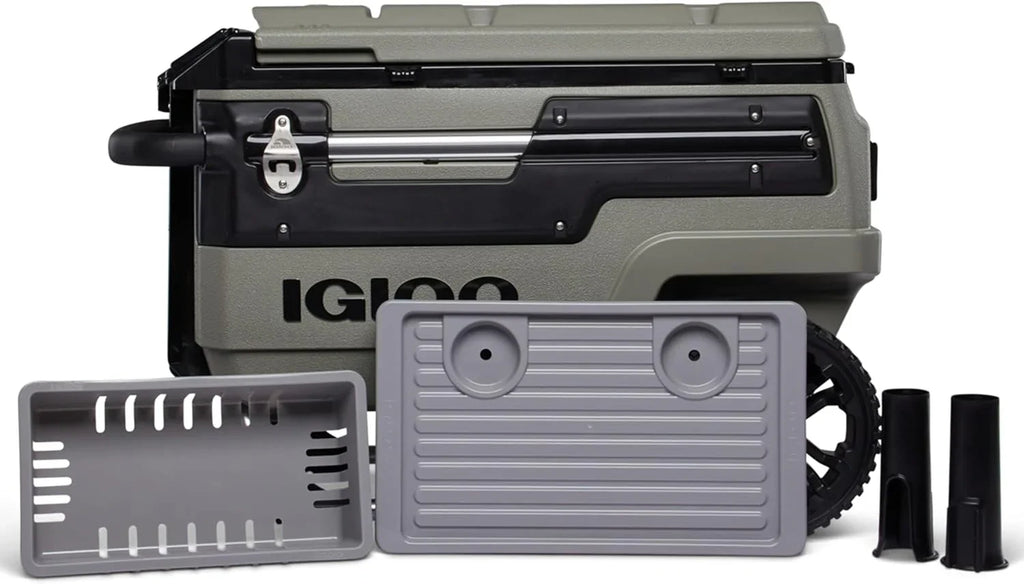 Glacière à roulettes de 70 pintes, glacière isotherme à coque rigide