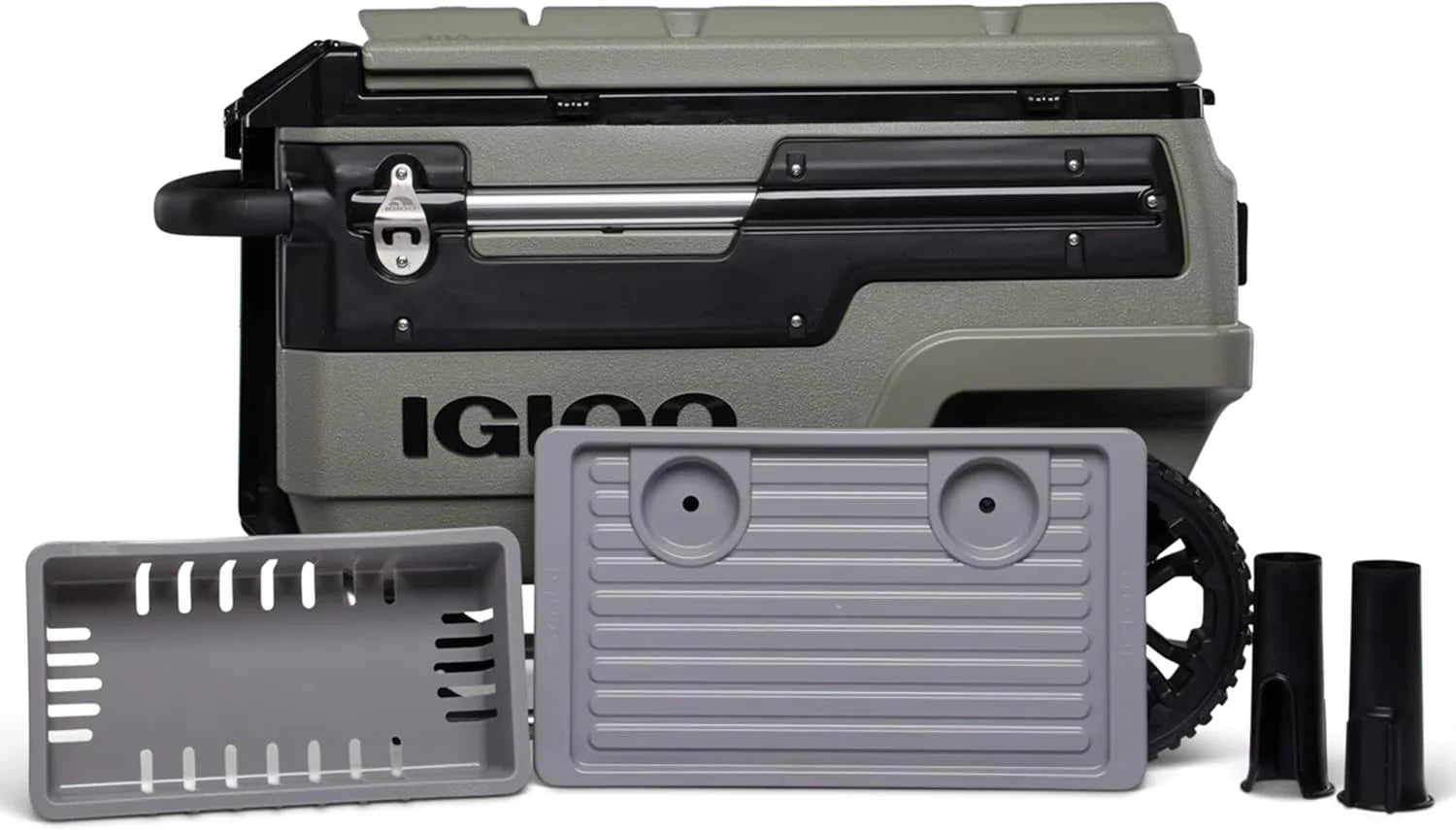 Glacière à roulettes de 70 pintes, glacière isotherme à coque rigide