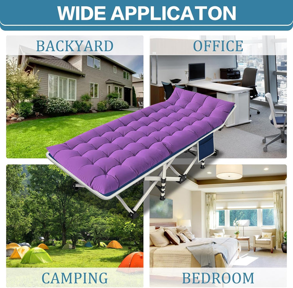 Lot de 2 lits de camp avec matelas, lit pliant confortable et robuste pour bébé