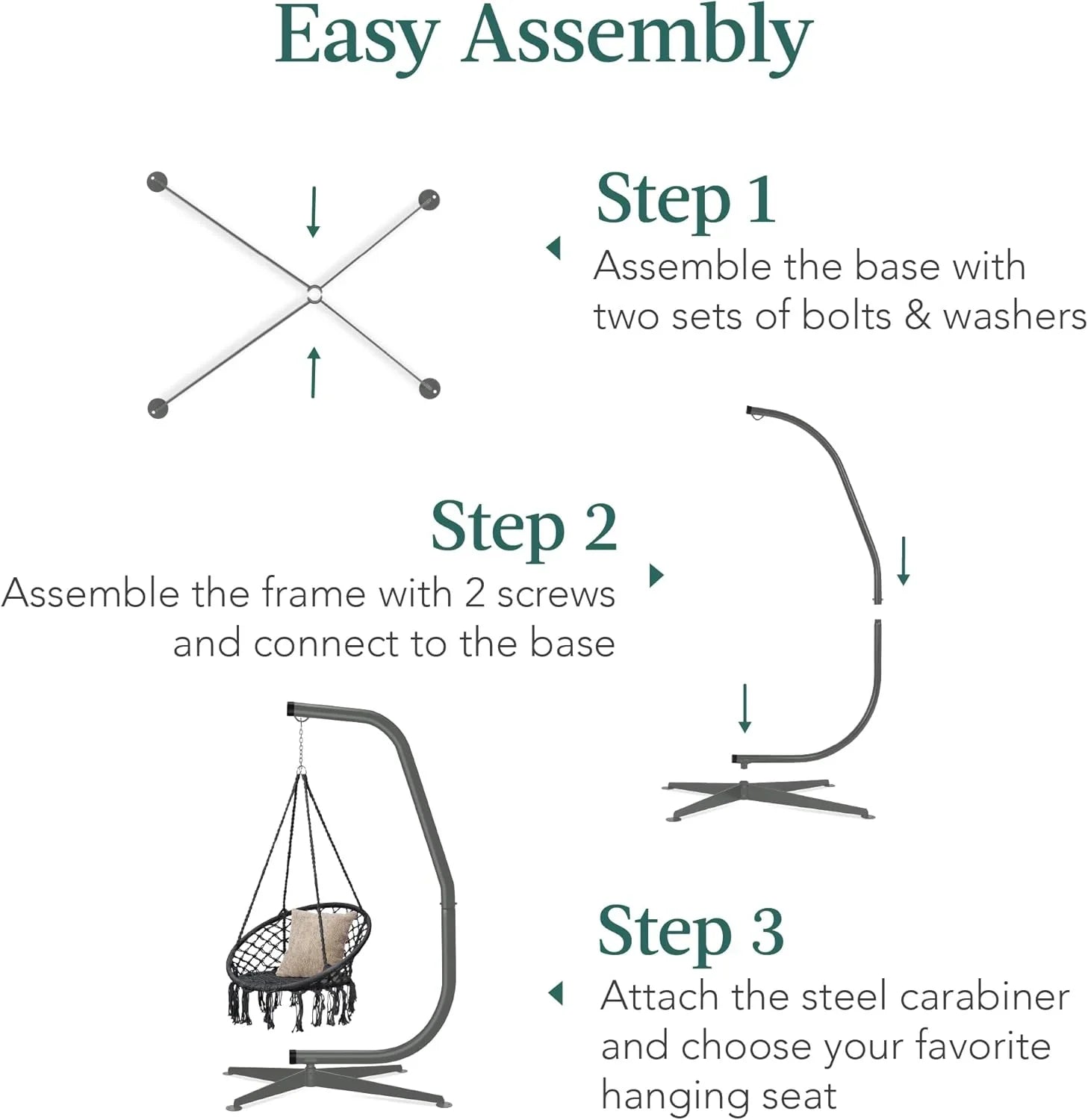 Support en C pour hamac en métal Best Choice Products