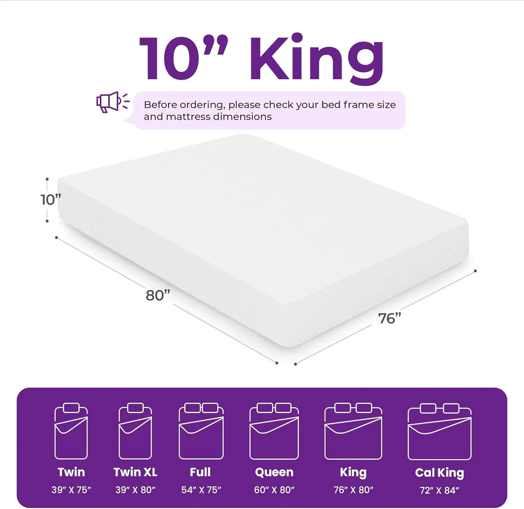 Matelas en mousse à mémoire de forme GAESTE de 8 pouces, entièrement rafraîchissant, matelas dans une boîte