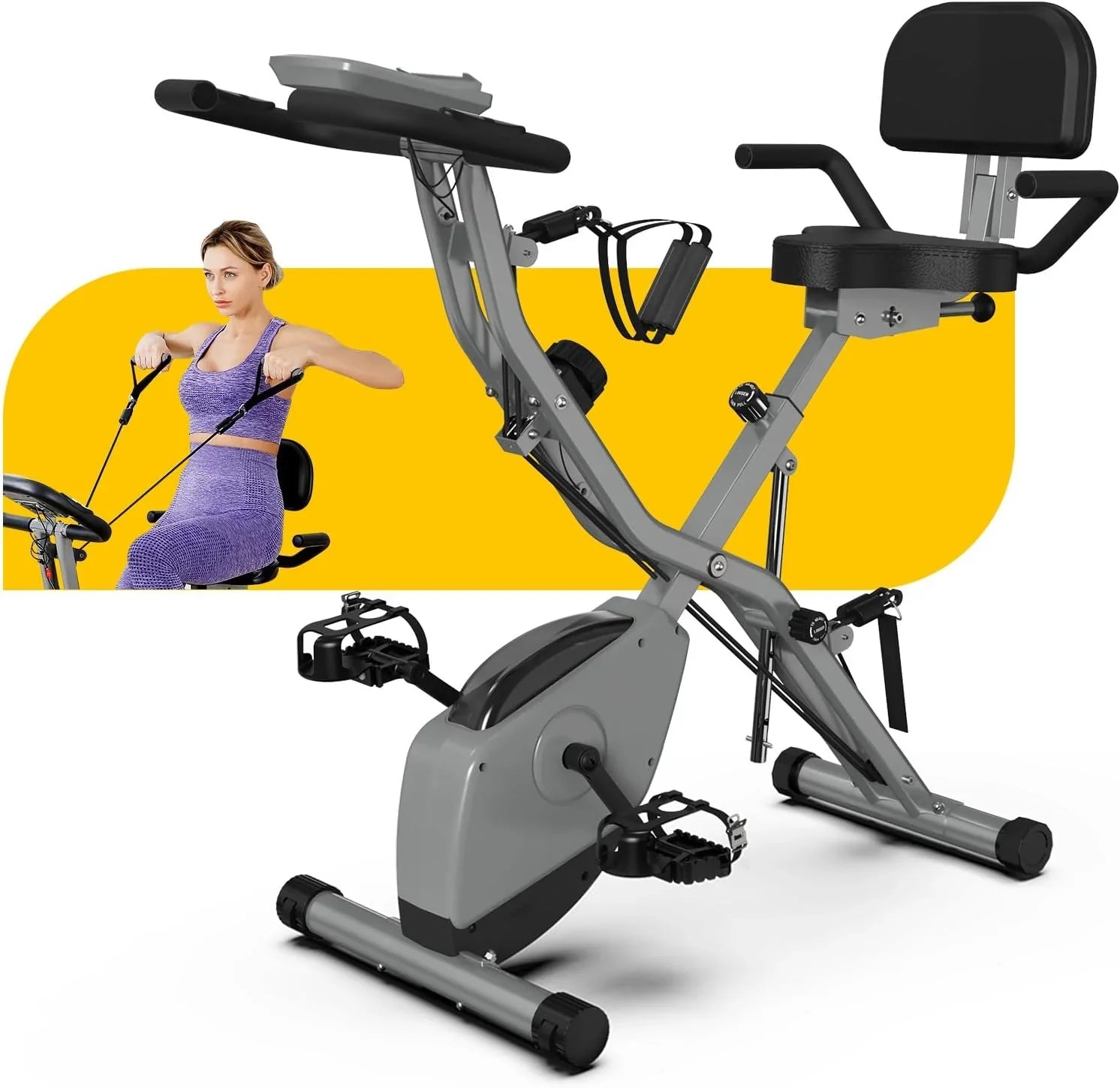 Vélo d'appartement pliable 5 en 1 pour usage domestique, vélo d'appartement d'intérieur