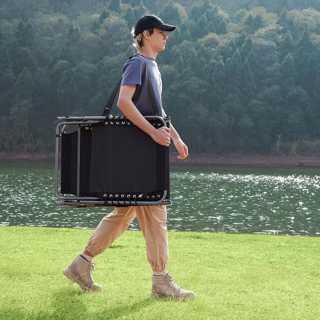 Lot de 2 chaises longues d'extérieur - Chaise longue pliante portable pour patio, piscine, camping, inclinable et réglable sur 5 positions