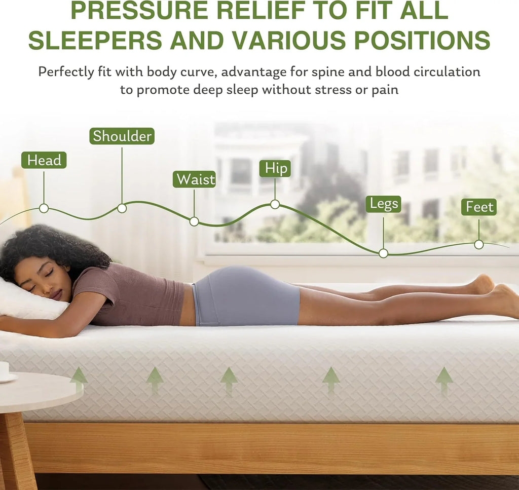 Matelas double de 8 pouces avec mousse à mémoire de forme pour un soutien moyennement ferme