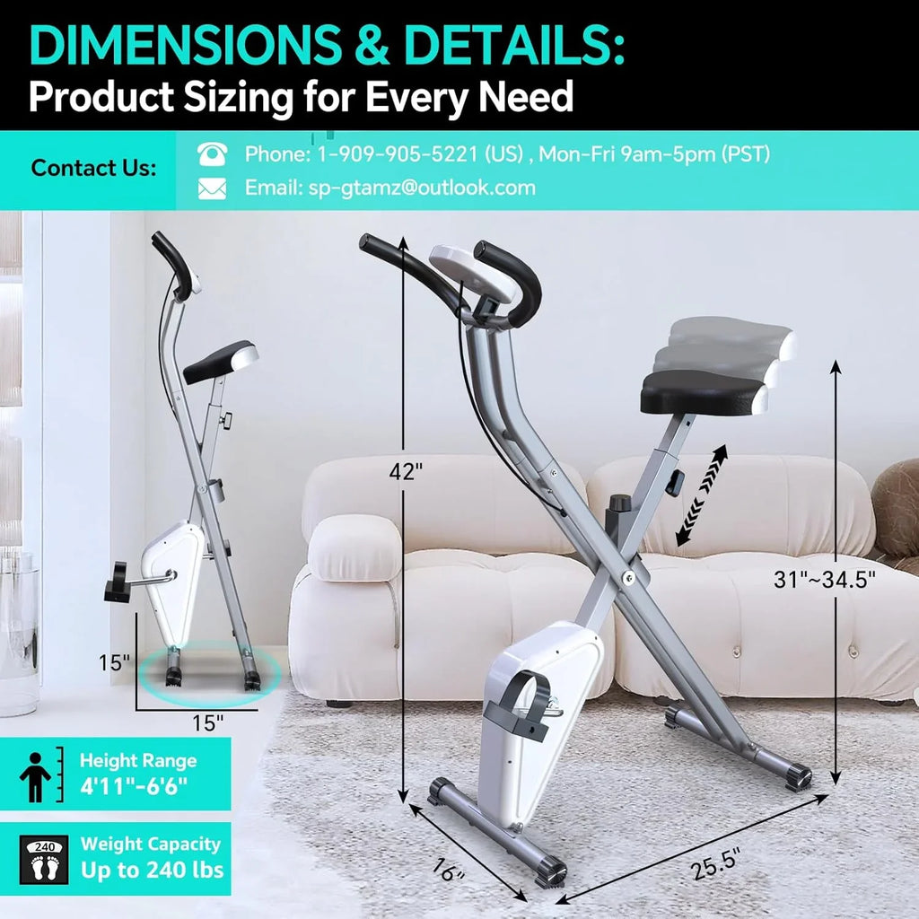 Vélo d'appartement pliable 5 en 1 pour usage domestique, vélo d'appartement d'intérieur