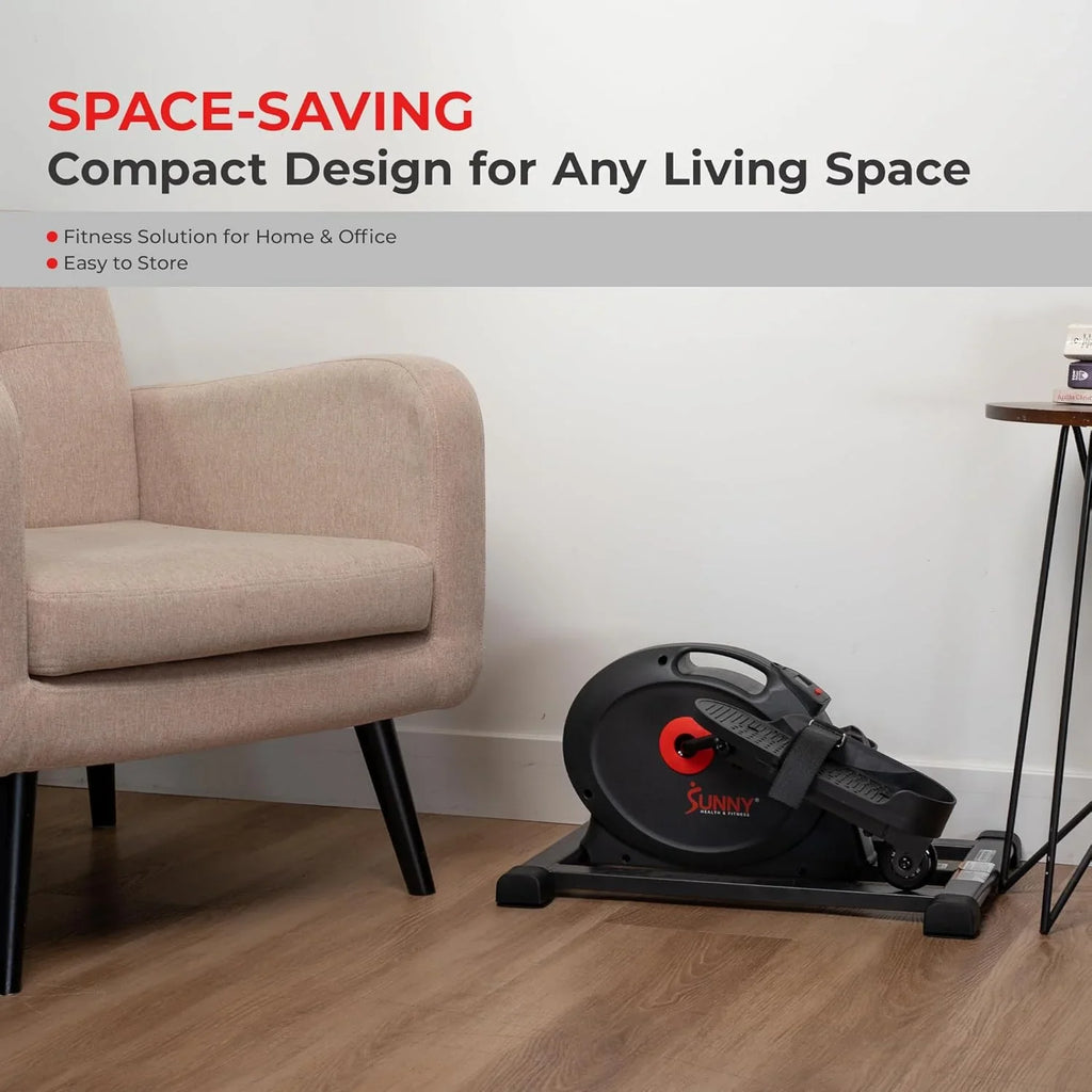 Mini-appareil elliptique intelligent Sunny Health & Fitness, pédalier d'intérieur sous le bureau pour l'activité et l'entraînement cardio des seniors