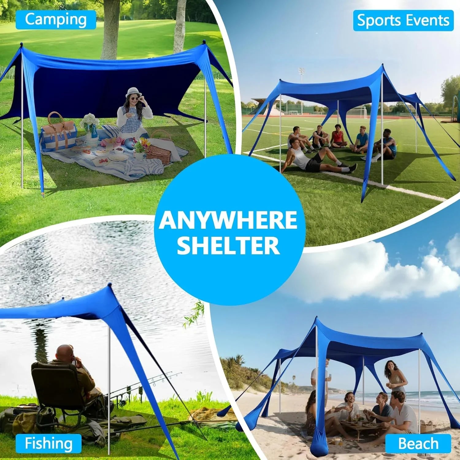 Auvent de tente de plage, auvent de tente de plage de 10 x 10 pieds, auvent robuste