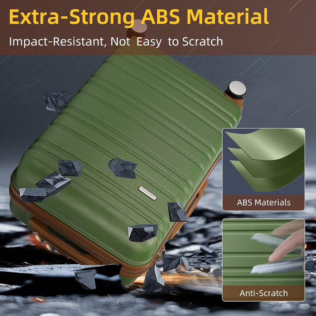 Ensemble de bagages 6 pièces, ensemble de valises rigides extensibles avec roulettes pivotantes, ensemble de bagages à roulettes légers