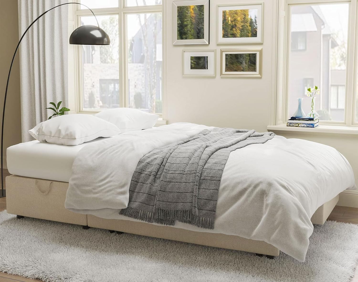 Canapé-lit VanAcc, canapé-lit avec méridienne de rangement - Canapé-lit 2 en 1 pour salon, canapé-lit confortable