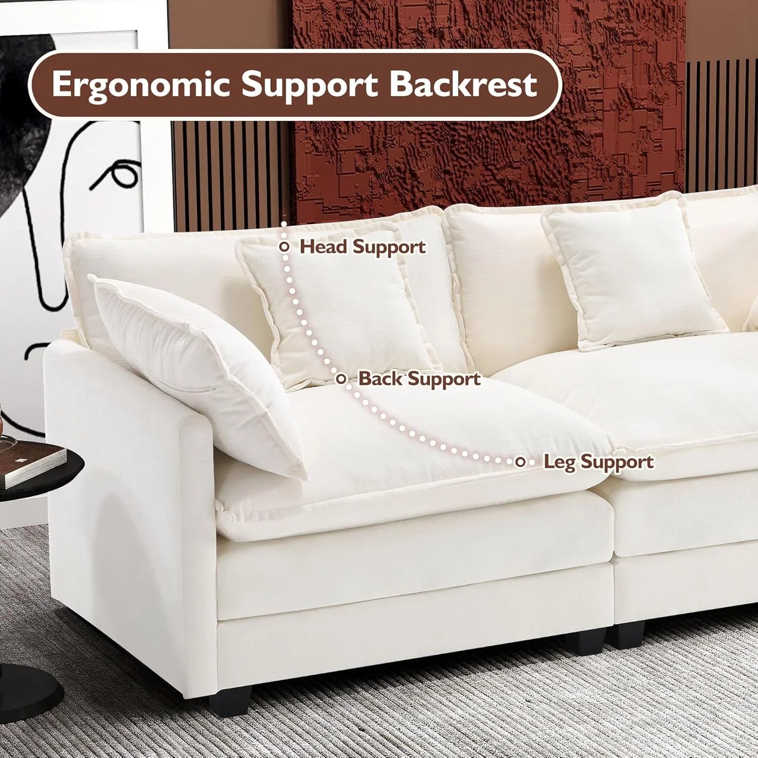 Canapé modulaire moderne en forme de U de 146 pouces d'ihanherry