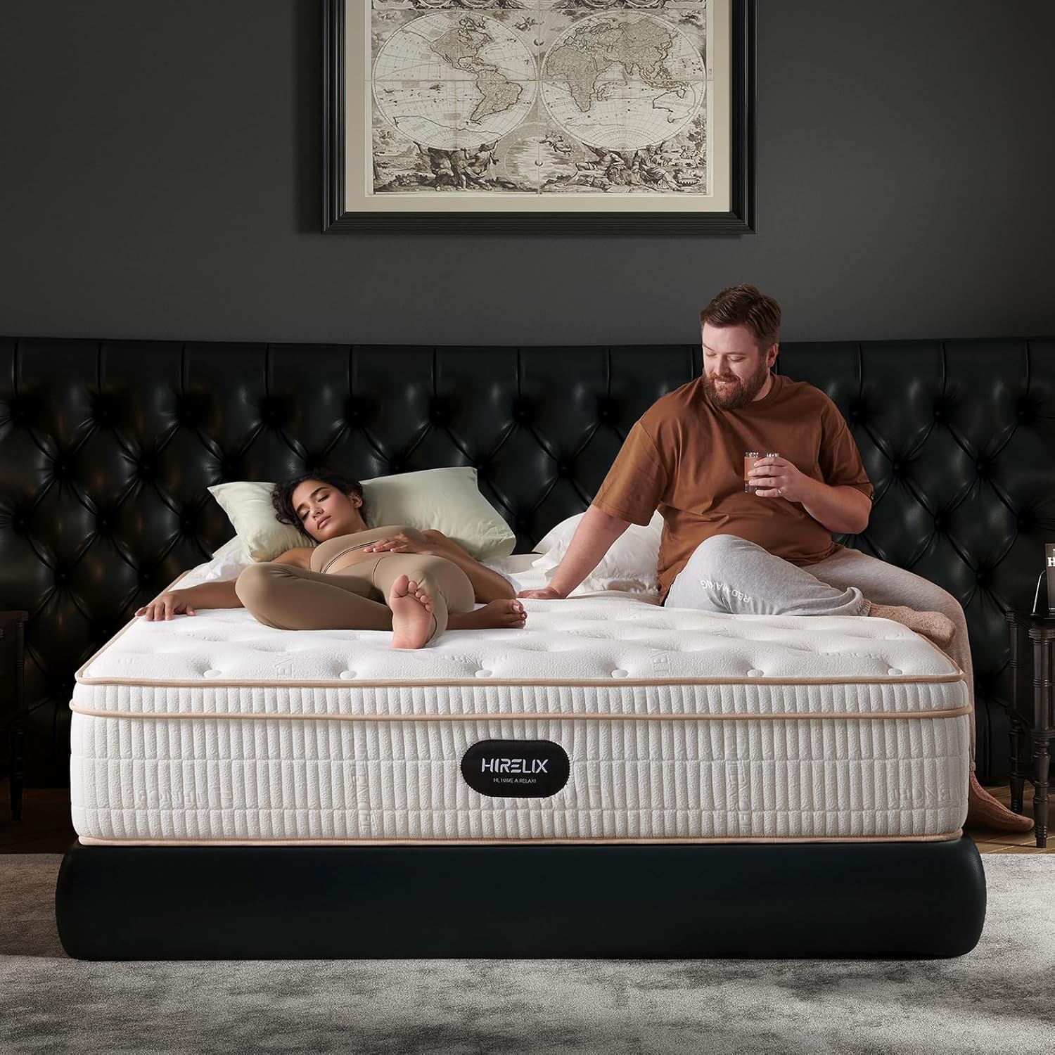 Matelas hybride queen-size de 14 pouces avec mousse à mémoire de forme rafraîchissante et ressorts ensachés zonés