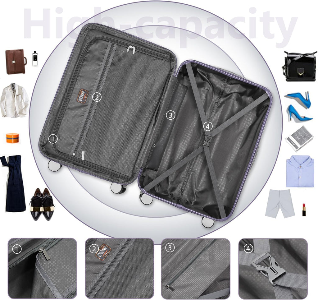 Ensemble de bagages à main légers et extensibles à coque rigide de 6 pièces