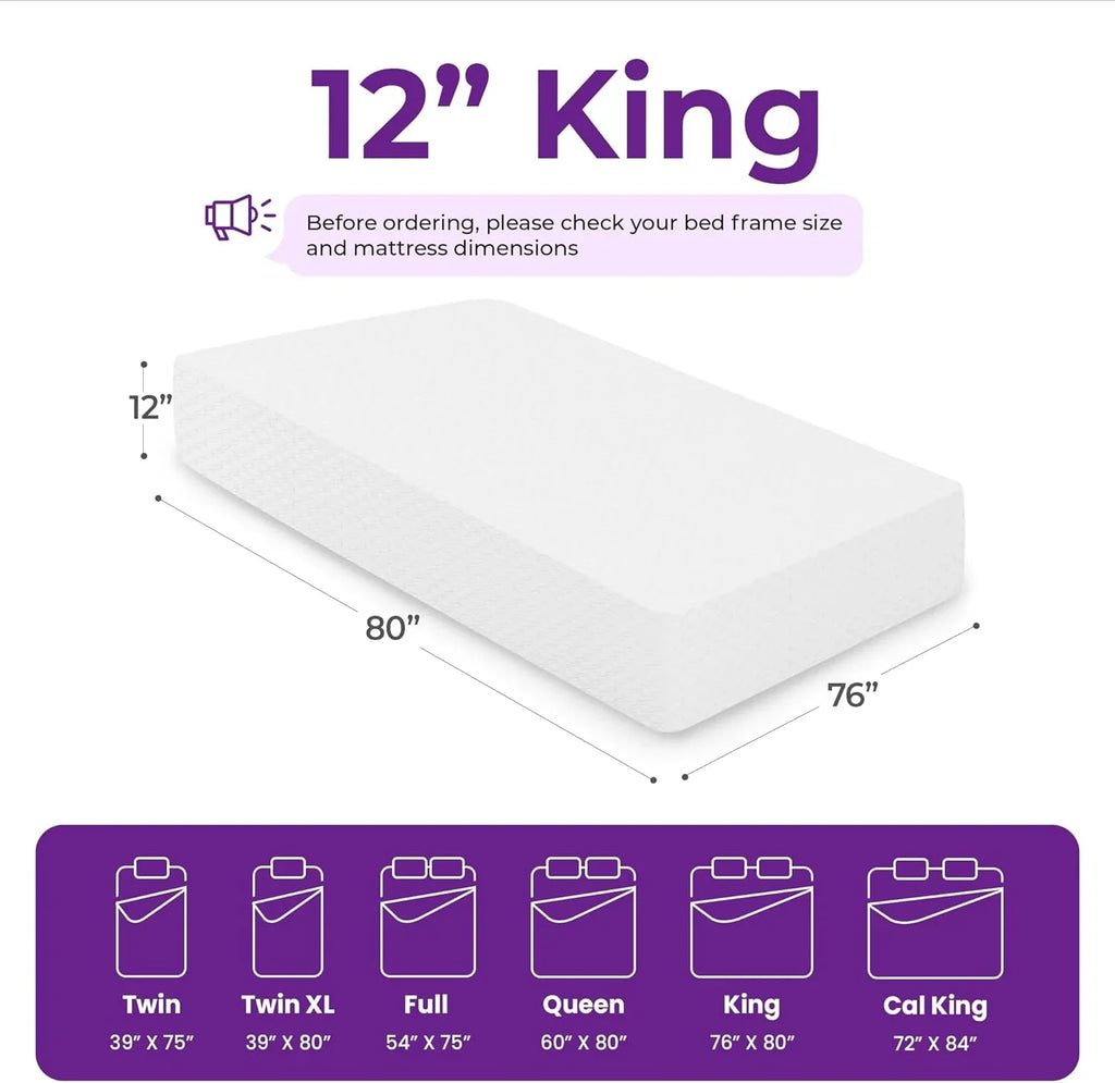 Matelas en mousse à mémoire de forme GAESTE de 8 pouces, entièrement rafraîchissant, matelas dans une boîte
