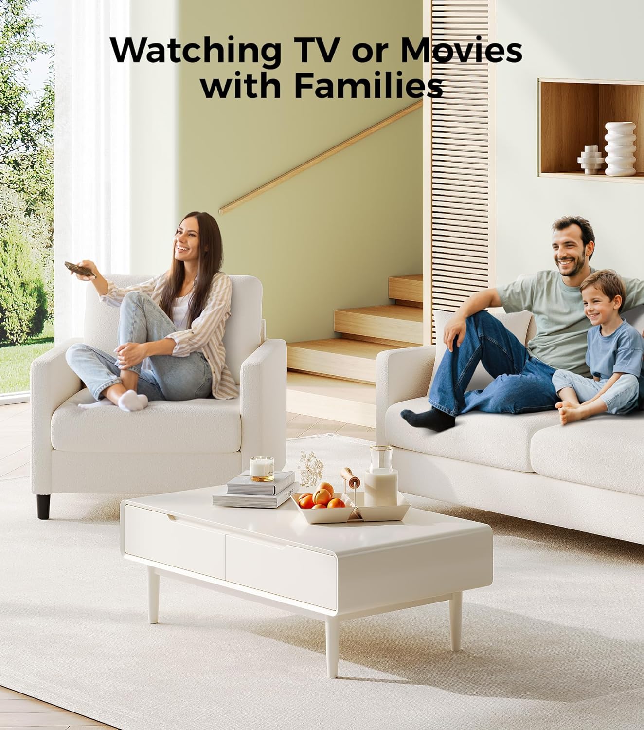 Causeuse de 51 pouces, causeuse confortable en velours côtelé