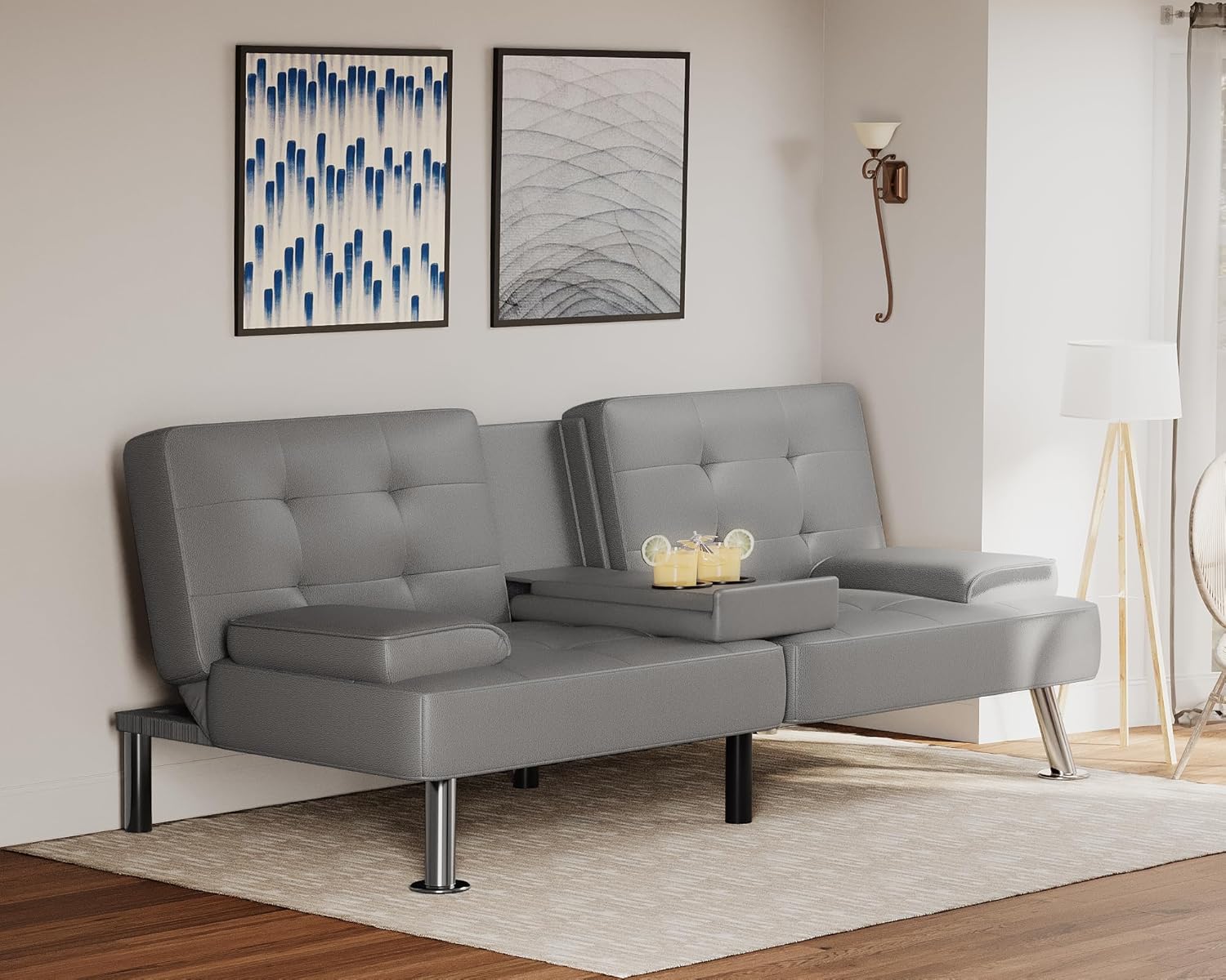 Canapé-lit futon Flamaker Ensemble futon pliant moderne Chaise longue convertible