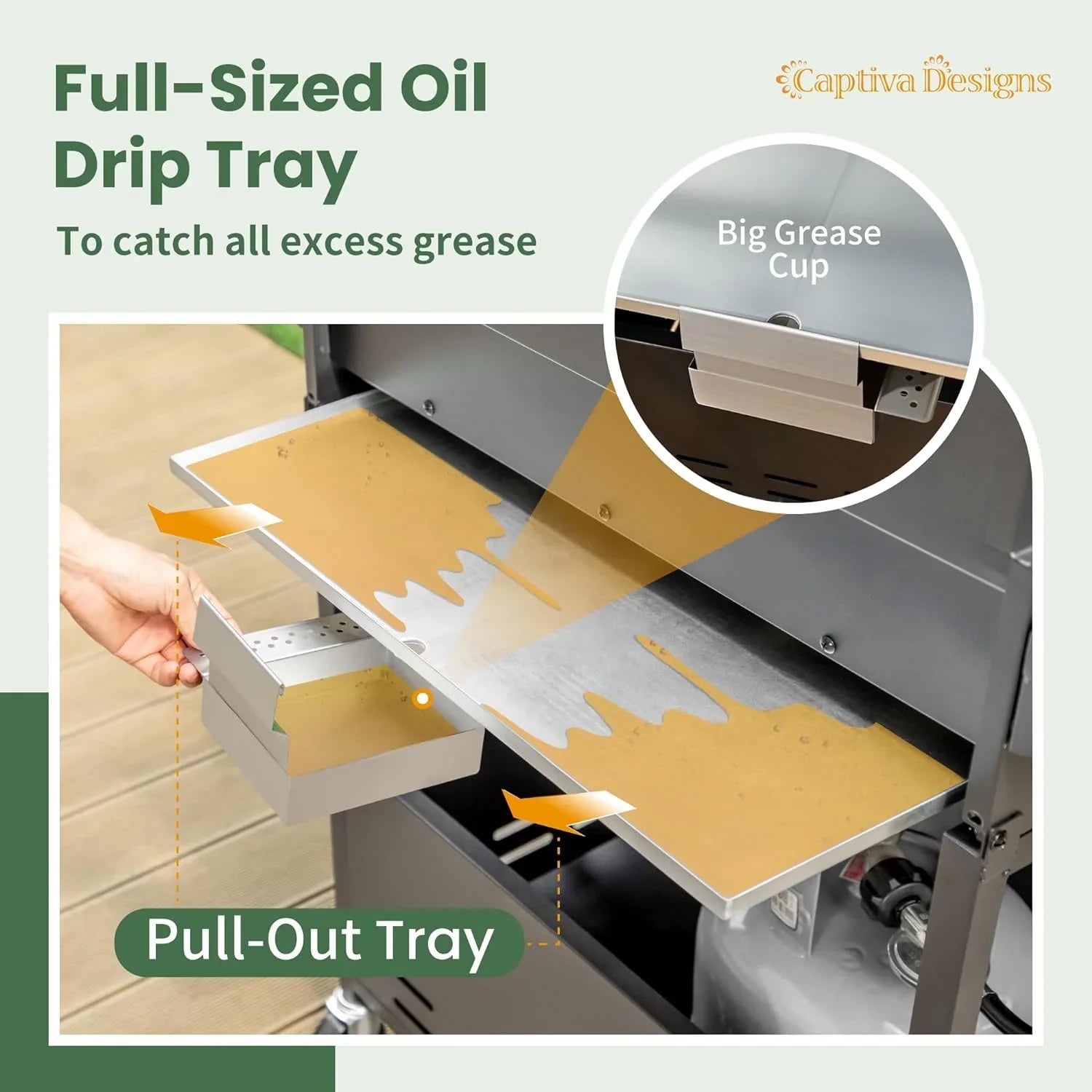 Barbecue au gaz propane à 4 brûleurs Captiva Designs 42 000 BTU