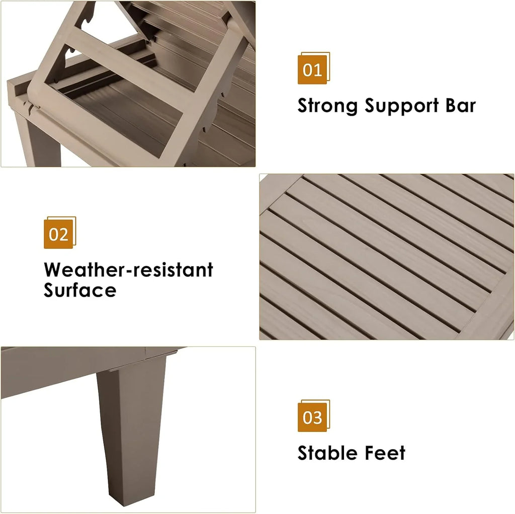 Chaise longue d'extérieur légère avec dossier réglable et 5 positions d'inclinaison