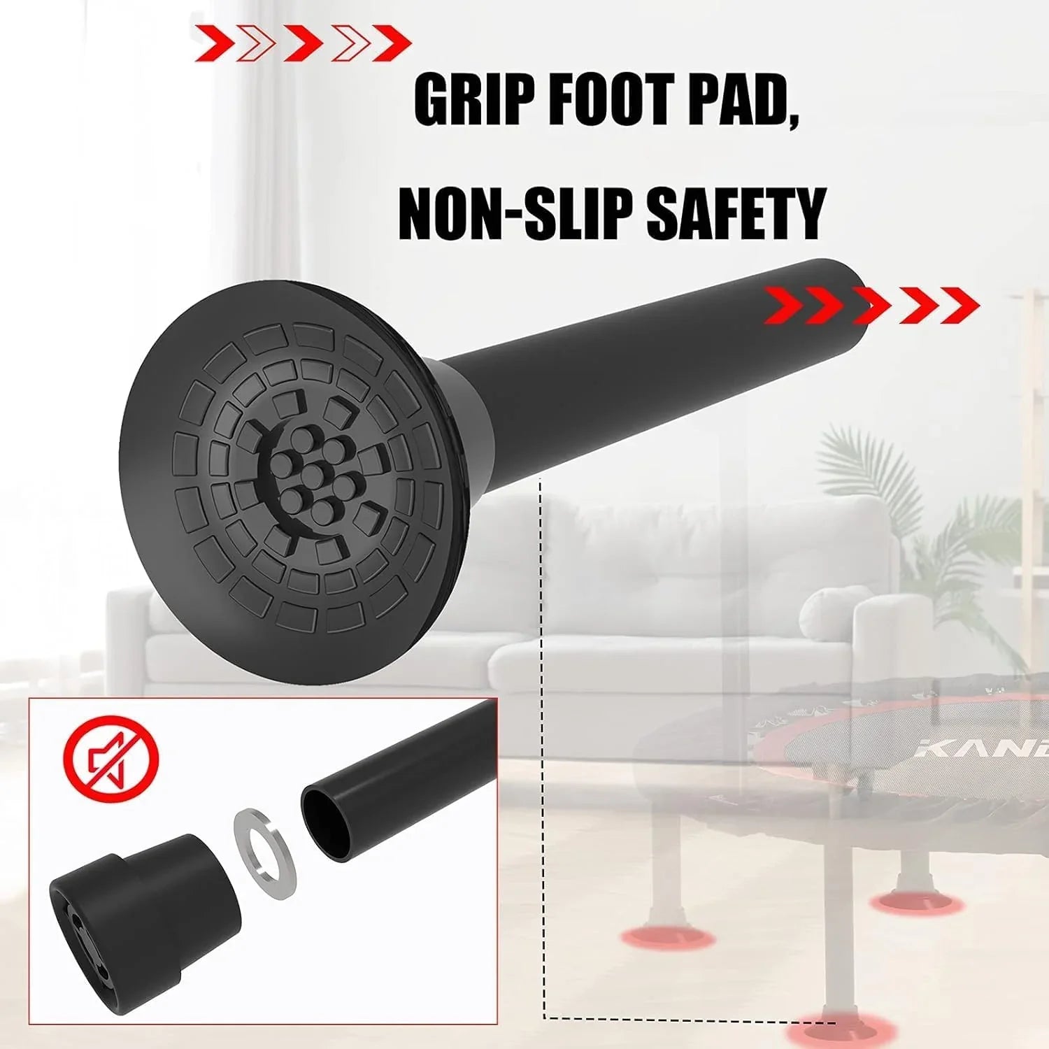 Kanchimi Mini Trampoline d'entraînement pliable de 40" à 48" avec poignée, charge maximale de 330 lb