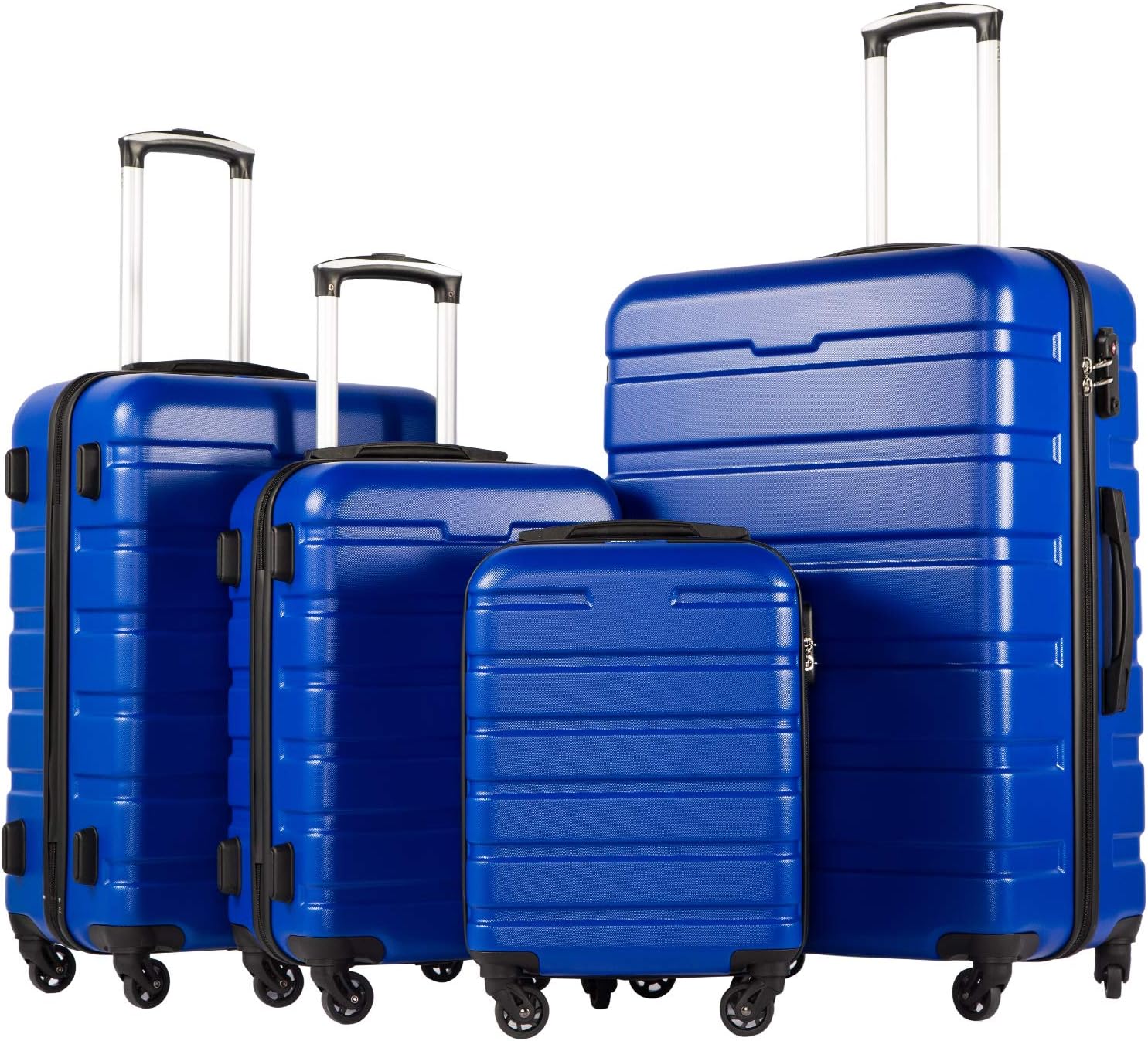 Ensemble de 3 valises rigides à roulettes légères avec serrure TSA