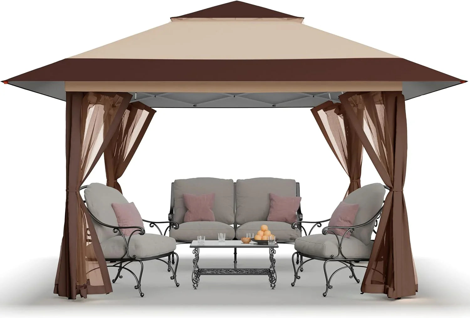 Tonnelle pliante CROWN SHADES 13x13, tente à baldaquin, soldes - Gazebo d'extérieur pour jardin et terrasse - Tente pliante Carpa