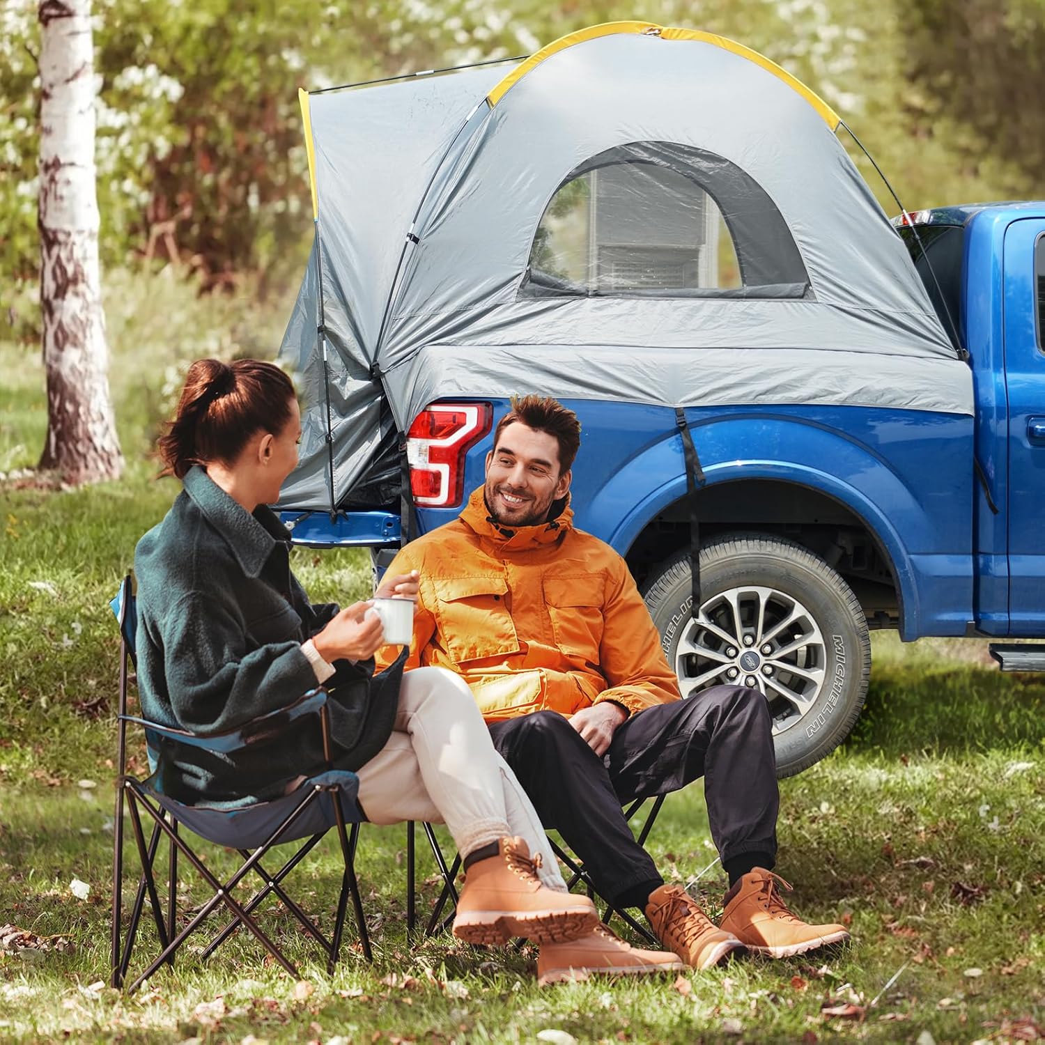 Tente SUV rectangulaire pour 5 à 9 personnes, idéale pour le camping en voiture, idéale pour la famille, imperméable et coupe-vent. Grande tente de camping.