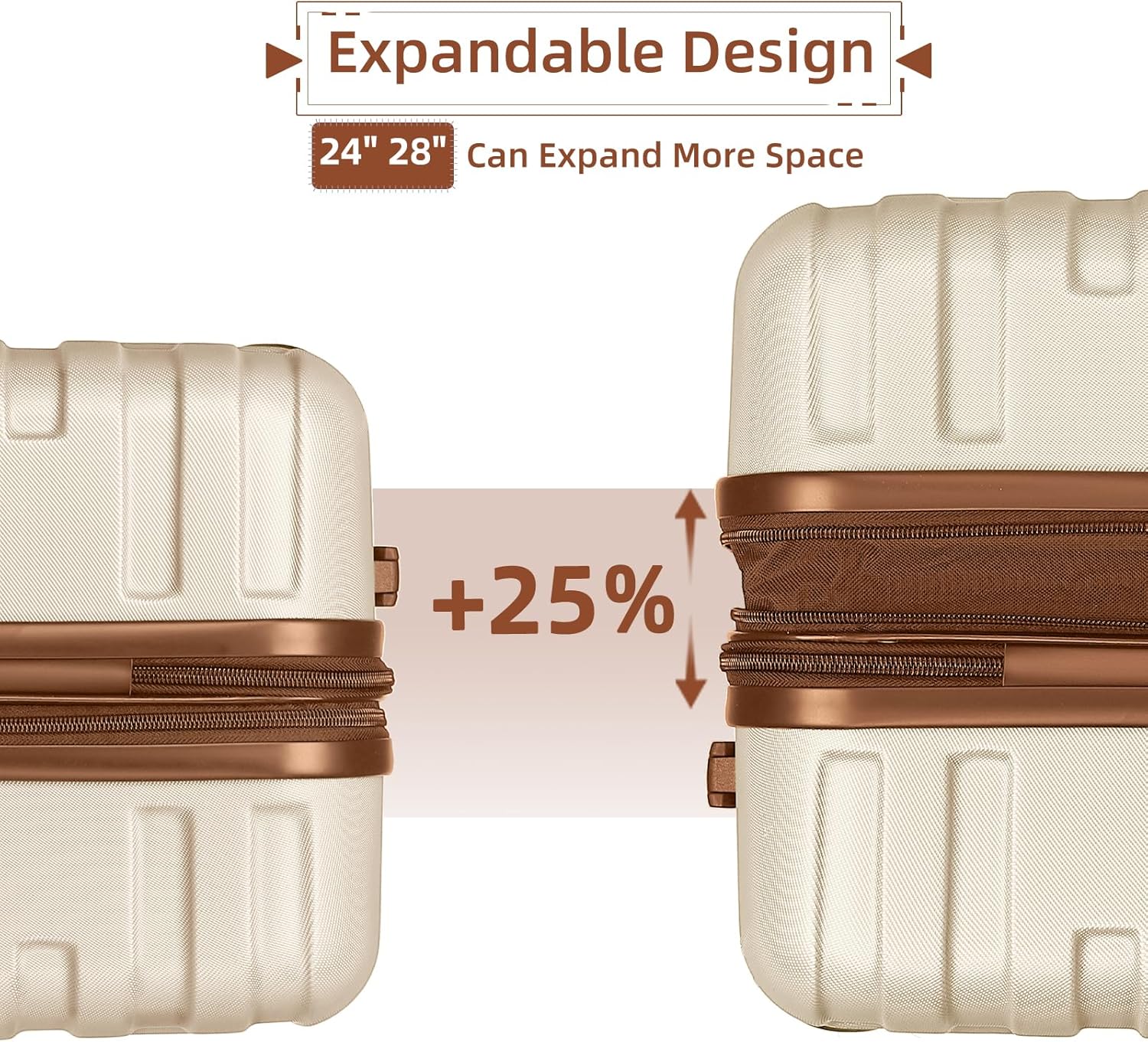 Ensemble de bagages à main légers et extensibles à coque rigide de 6 pièces