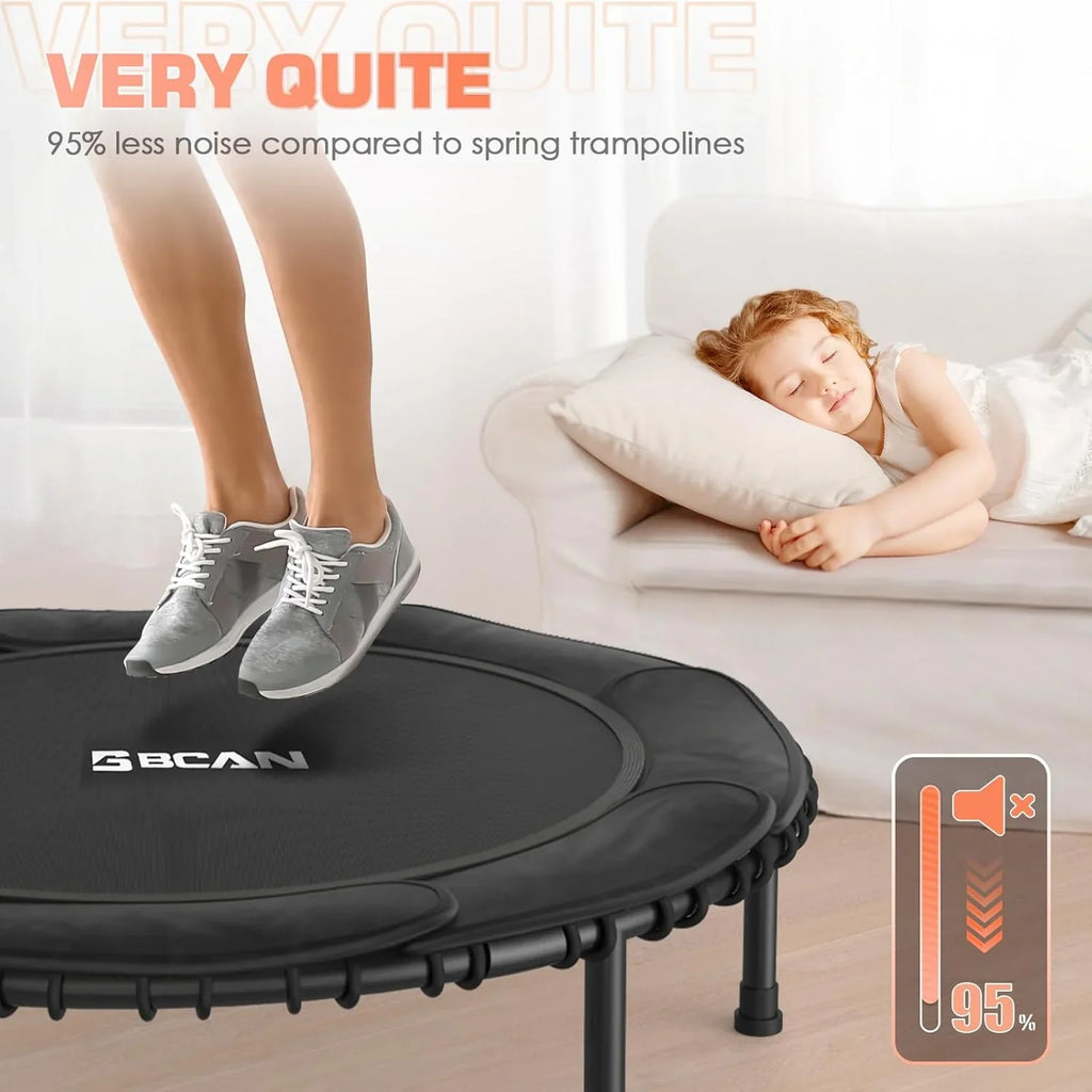 Mini-trampoline pliable BCAN 450/550 lb, trampoline de fitness 40"/48" stable et silencieux