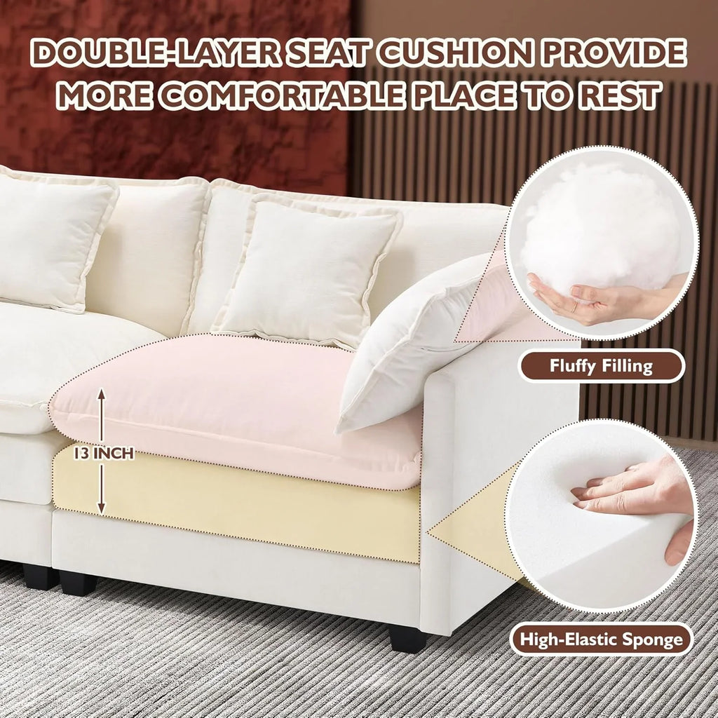 Canapé modulaire moderne en forme de U de 146 pouces d'ihanherry