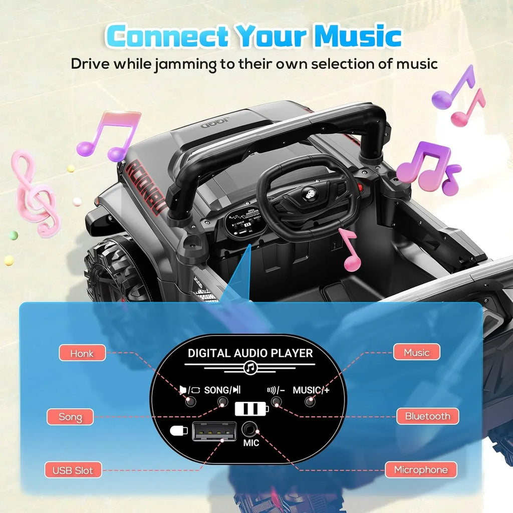 Camion de conduite pour enfants SEALIGHT 12 V, modèle 380 W, moteur, fonction de freinage d'urgence