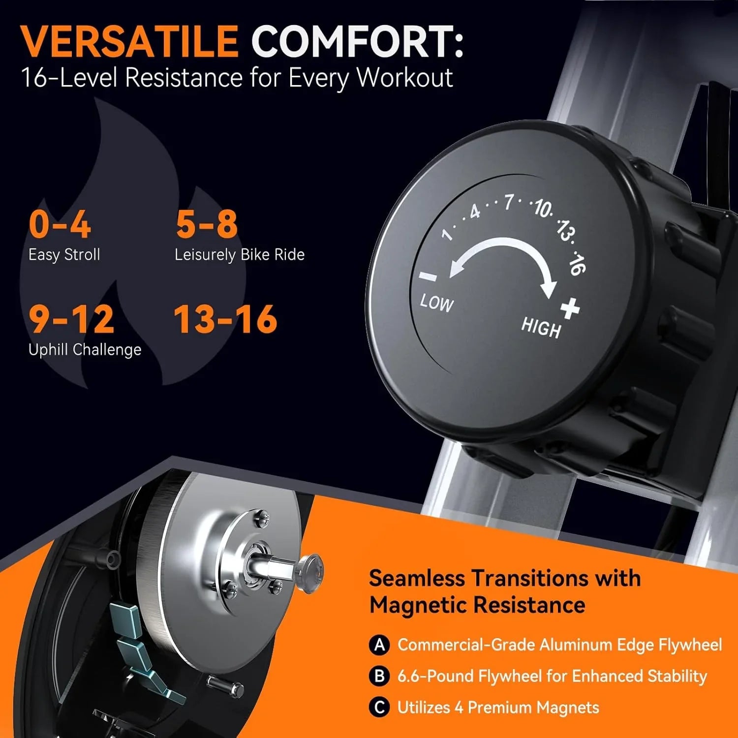 Vélo d'appartement pliable 5 en 1 pour usage domestique, vélo d'appartement d'intérieur