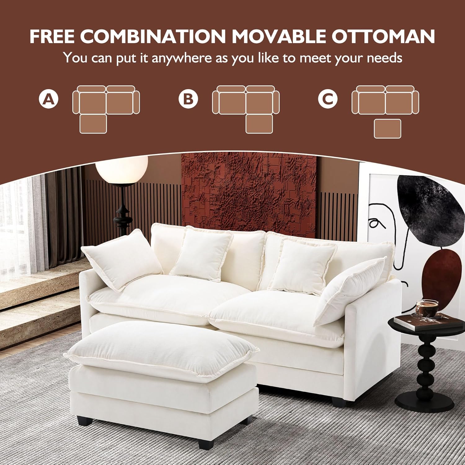 Canapé modulaire moderne en forme de U de 146 pouces d'ihanherry