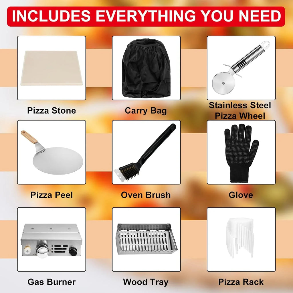 Four à pizza d'extérieur EDOSTORY, barbecue à bois d'extérieur