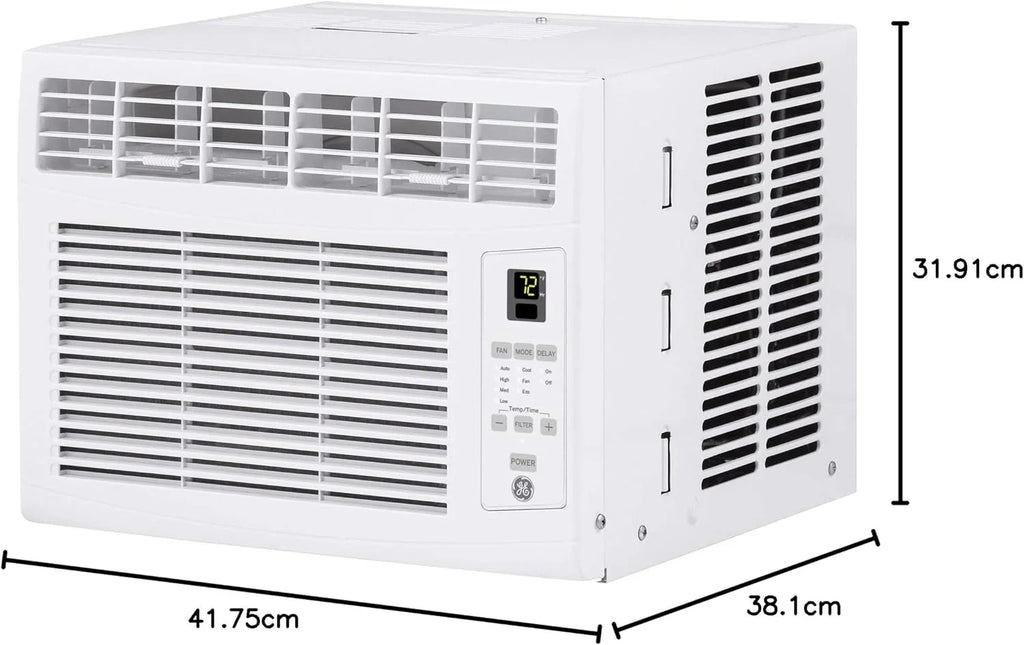 Climatiseur de fenêtre GE, 5 000 BTU pour petites pièces jusqu'à 150 pi² avec ventilateur réglable manuellement et réglages de refroidissement