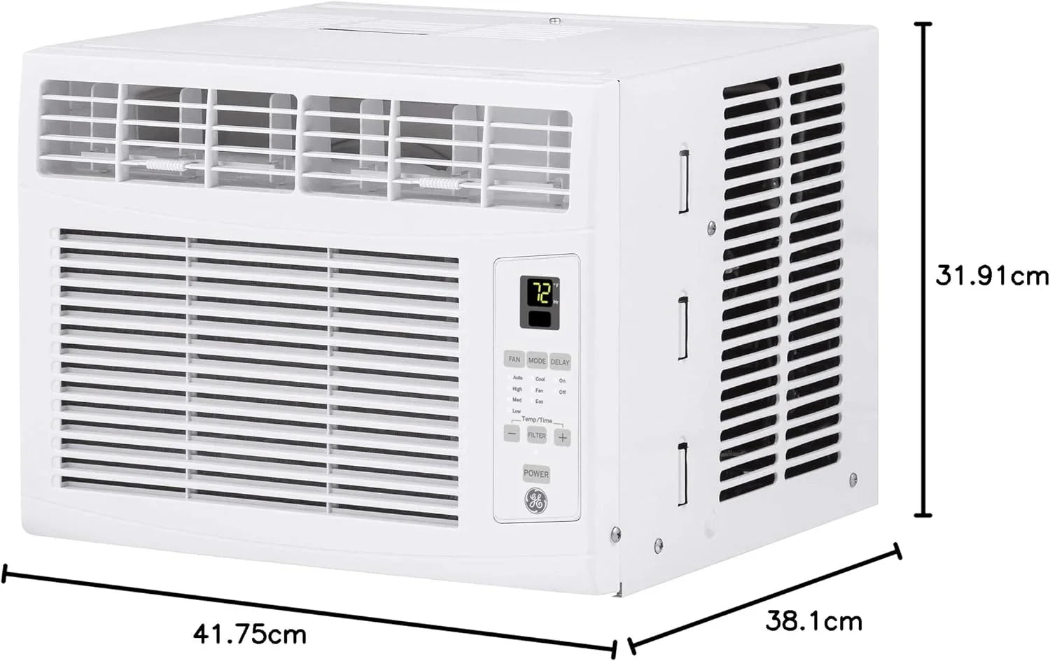 Climatiseur de fenêtre GE, 5 000 BTU pour petites pièces jusqu'à 150 pi² avec ventilateur réglable manuellement et réglages de refroidissement