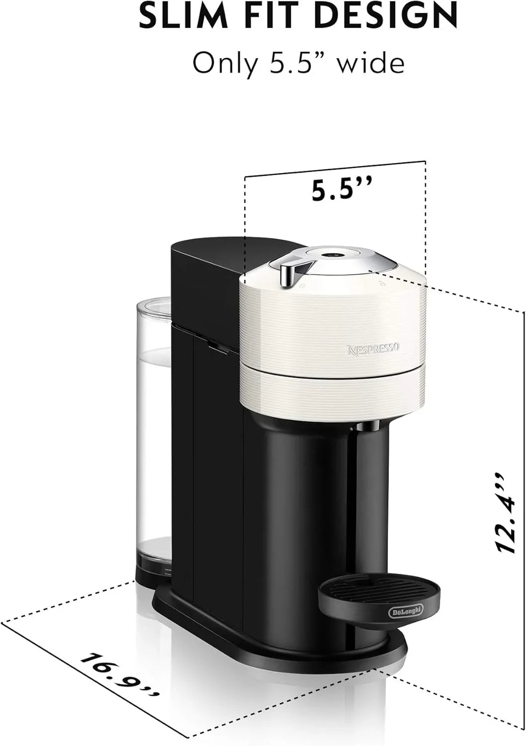 Nespresso Vertuo Next de De’Longhi – Machine à café et expresso blanche