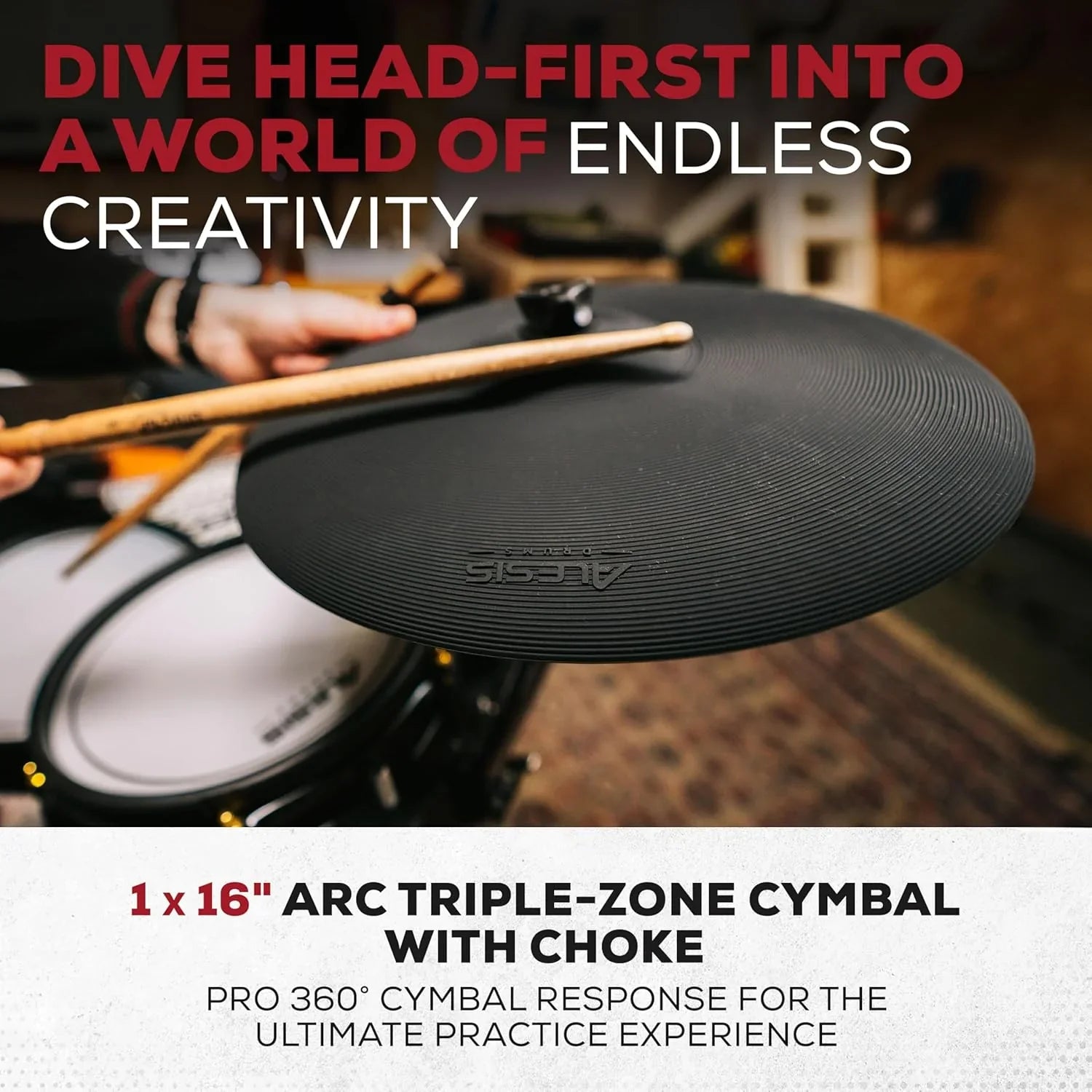 Batterie électronique Alison Strata Prime avec écran tactile et tête à grille double zone