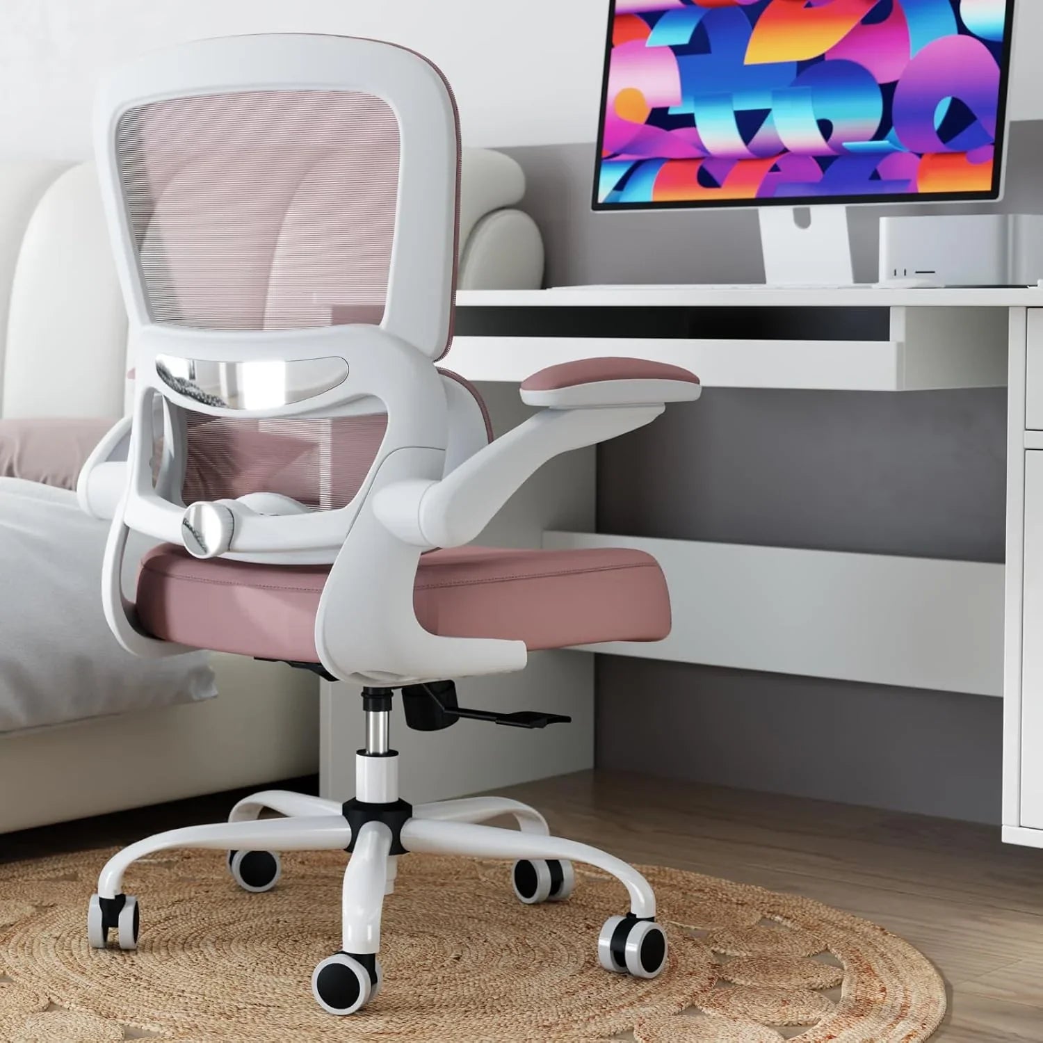 Chaise de bureau ergonomique TRALT, capacité de 150 kg, en maille, avec roulettes