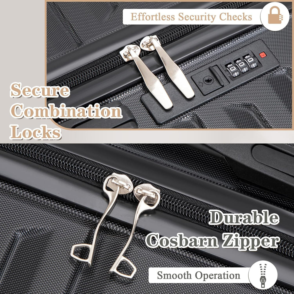 Ensemble de 5 bagages à roulettes, valise rigide en ABS avec roulettes pivotantes