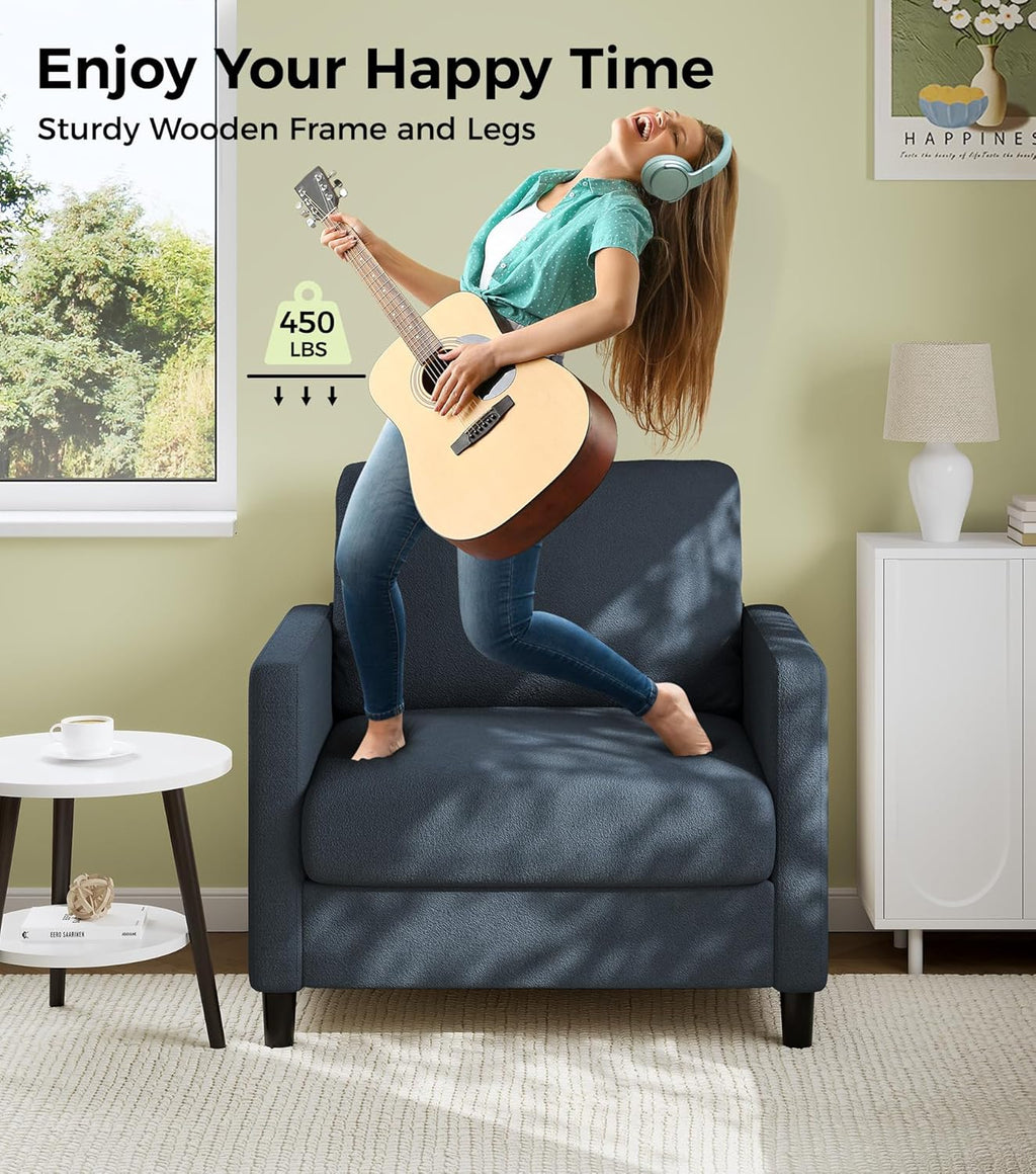 Causeuse de 51 pouces, causeuse confortable en velours côtelé